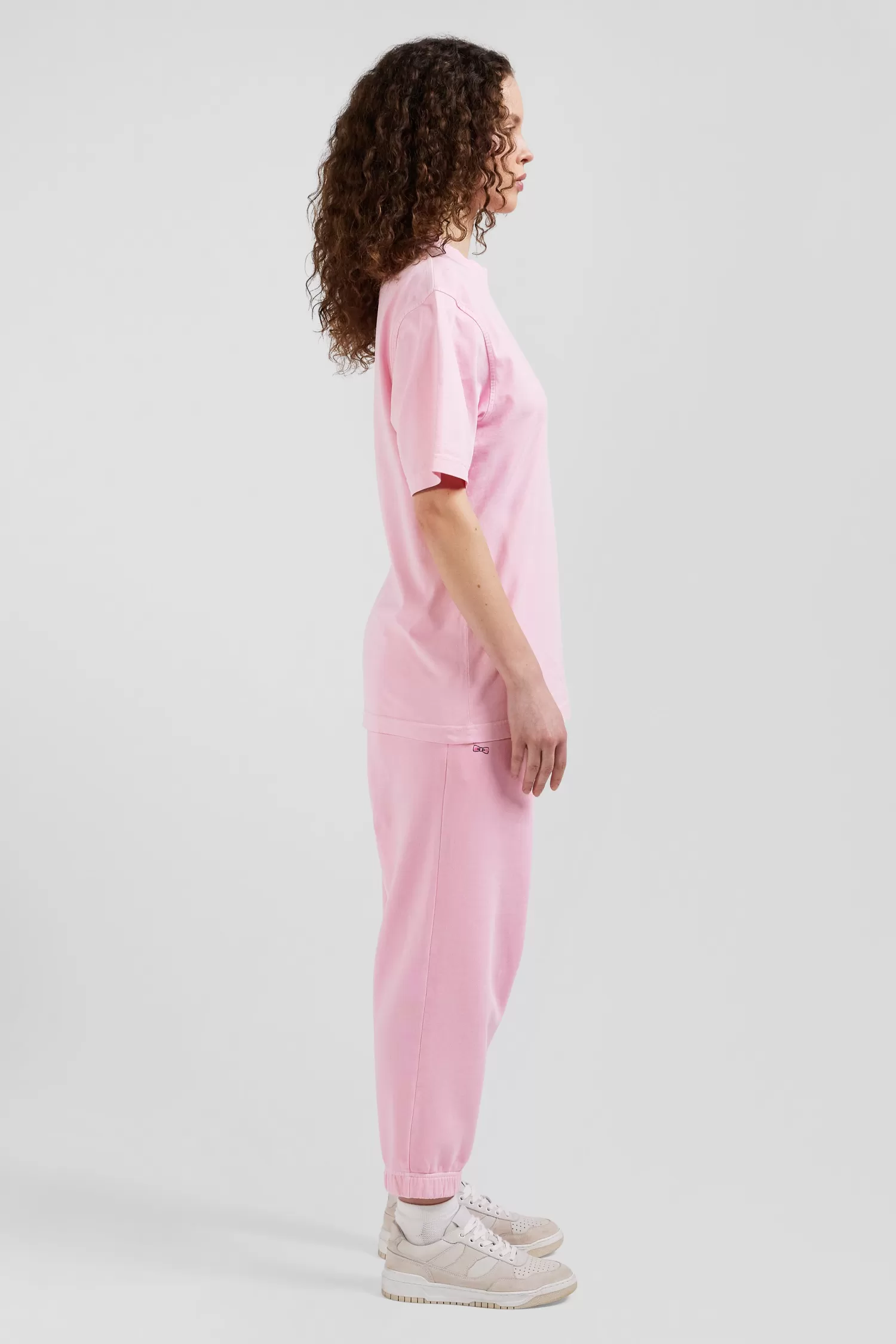 Eden Park Oversize pink unisex short-sleeved T-shirt in overdyed cotton<Women T-shirts | T-shirts