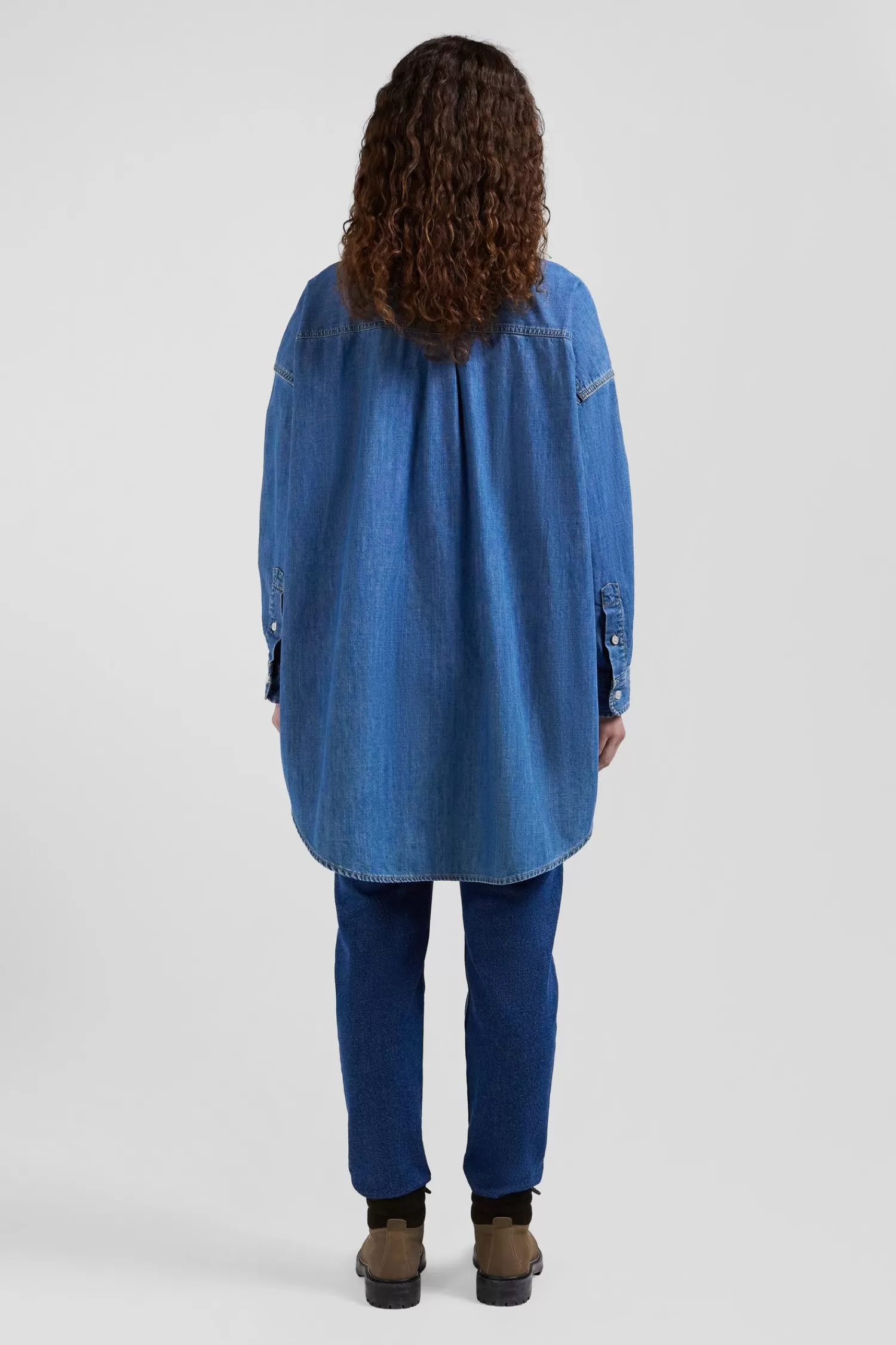 Eden Park Oversize sky blue cotton shirt with patch pocket<Women Shirts | Shirts