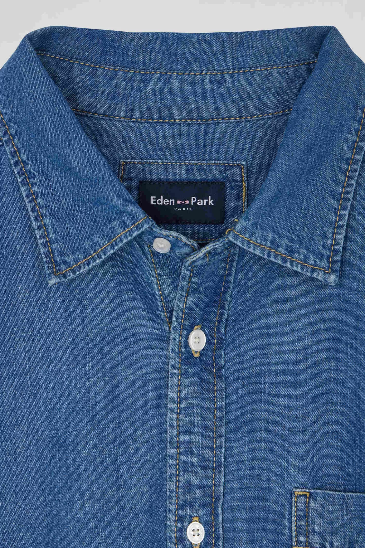 Eden Park Oversize sky blue cotton shirt with patch pocket<Women Shirts | Shirts