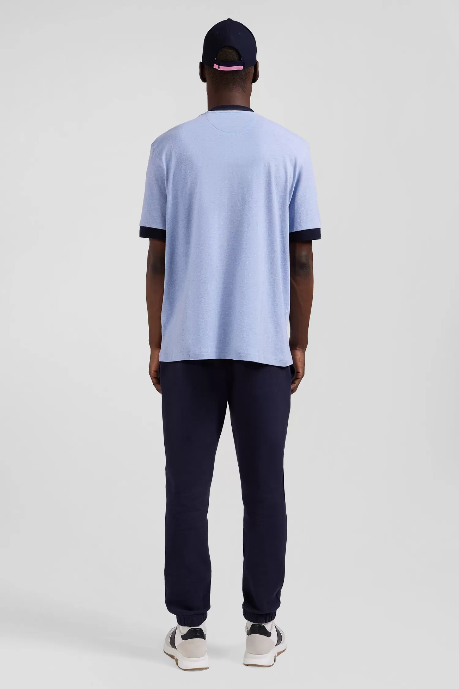 Eden Park Oversize sky blue short-sleeved cotton T-shirt with print< T-shirts