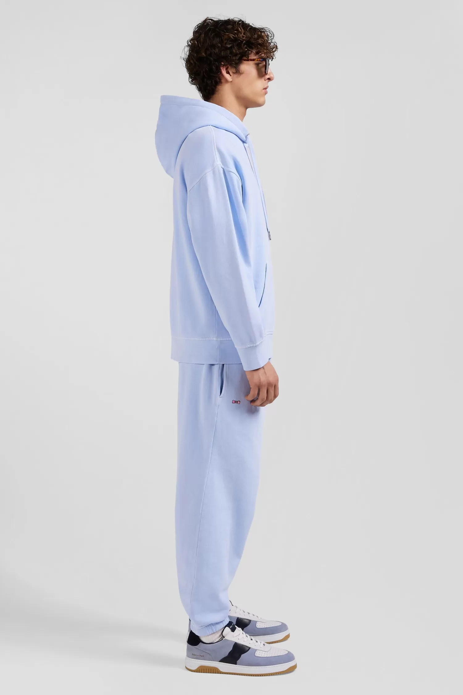 Eden Park Oversize sky blue unisex dyed cotton fleece hoodie<Women Sweatshirts | Sweatshirts