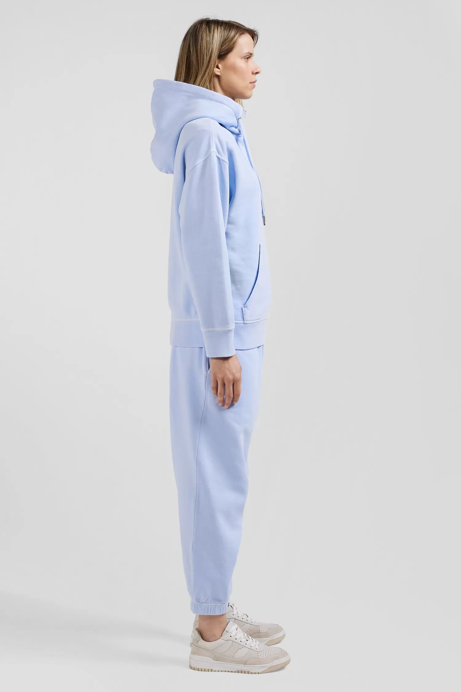 Eden Park Oversize sky blue unisex dyed cotton fleece hoodie<Women Sweatshirts | Sweatshirts