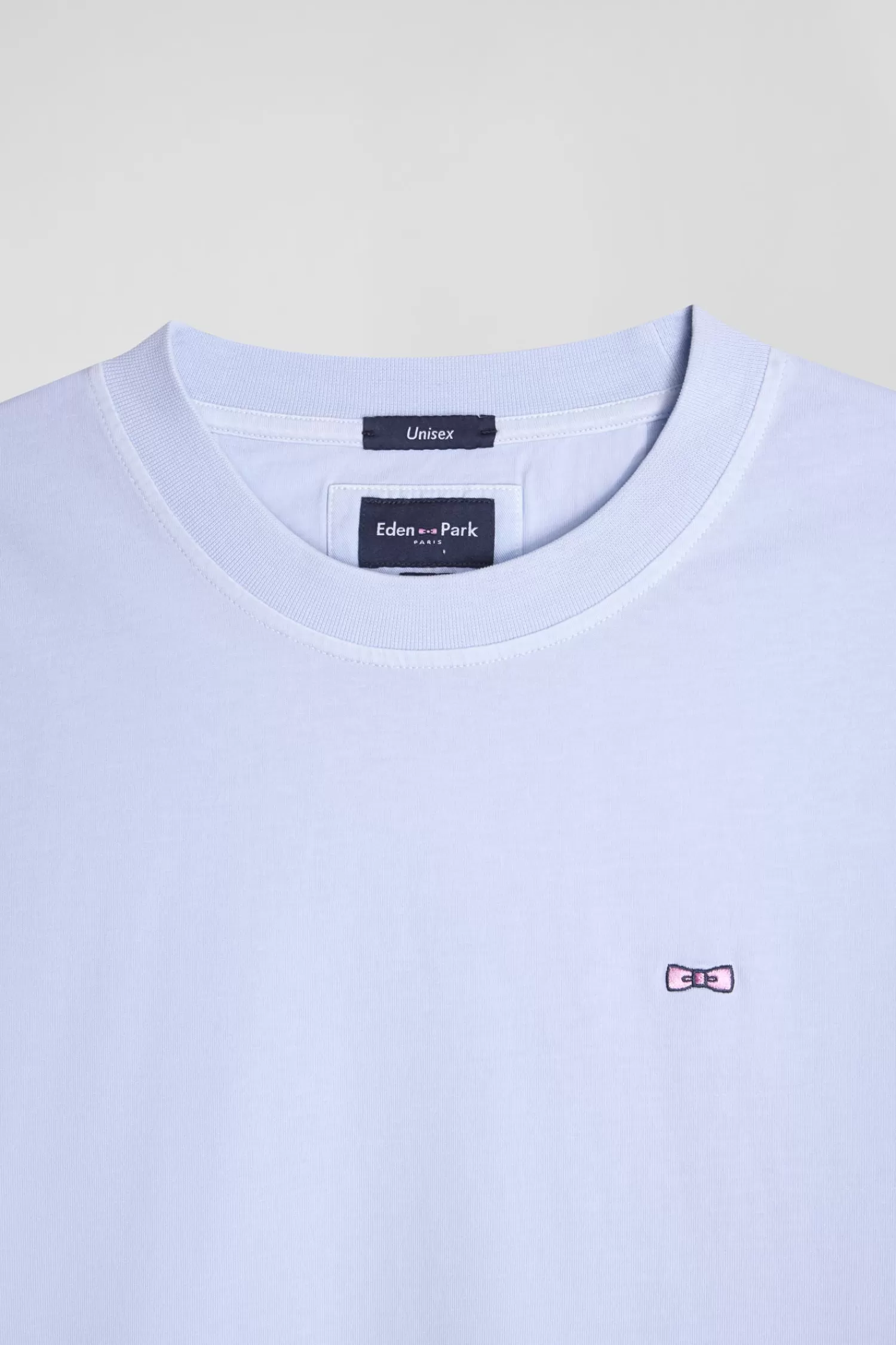 Eden Park Oversize sky blue unisex short-sleeved T-shirt in overdyed cotton<Women T-shirts | T-shirts