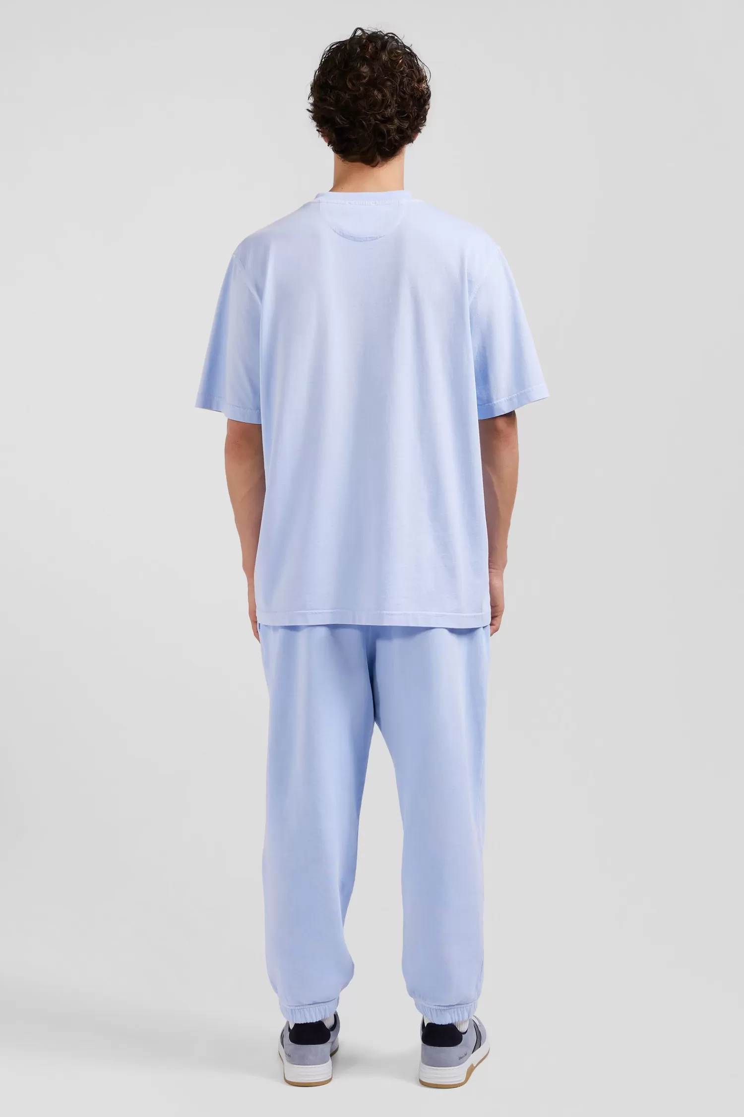Eden Park Oversize sky blue unisex short-sleeved T-shirt in overdyed cotton<Women T-shirts | T-shirts
