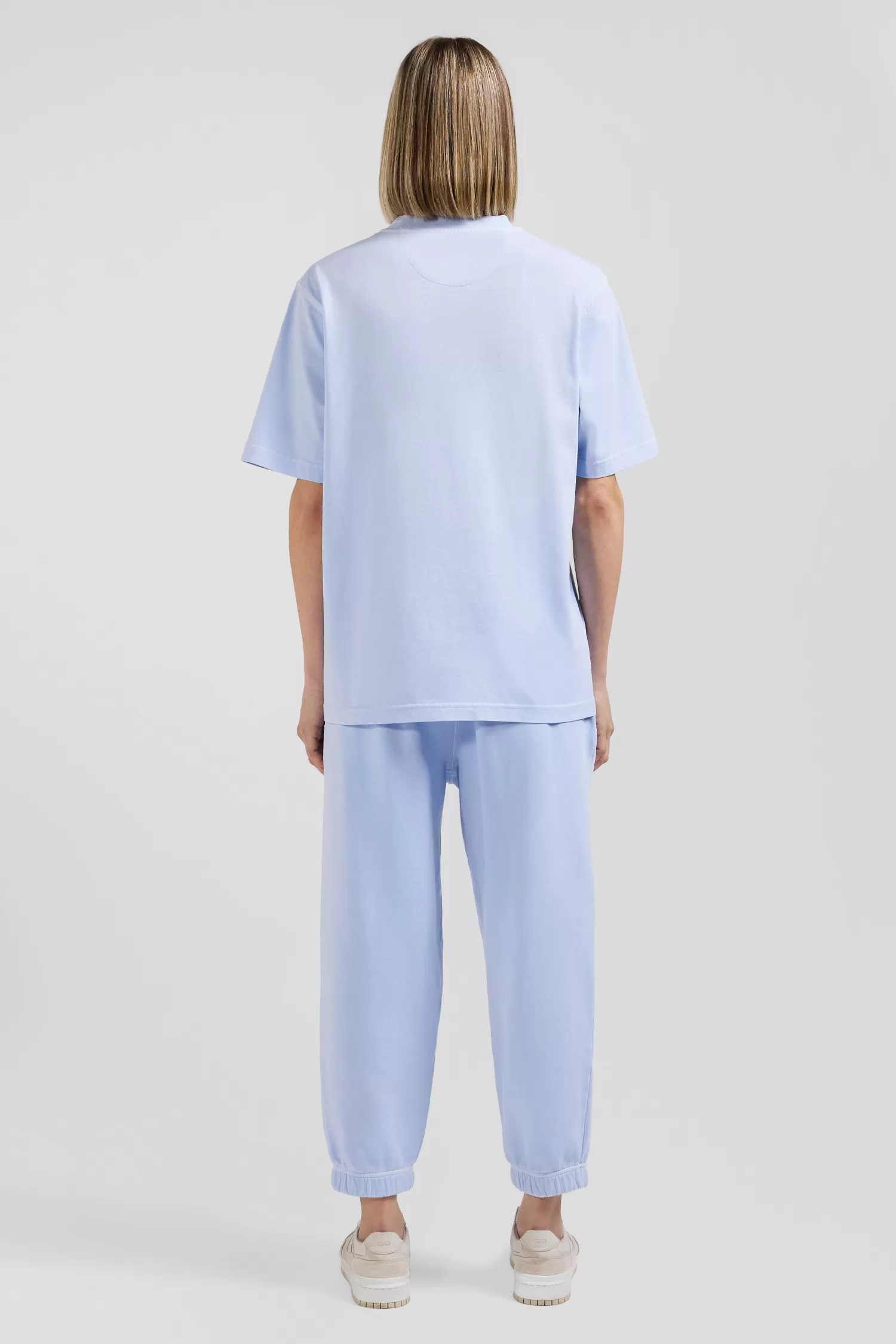 Eden Park Oversize sky blue unisex short-sleeved T-shirt in overdyed cotton<Women T-shirts | T-shirts