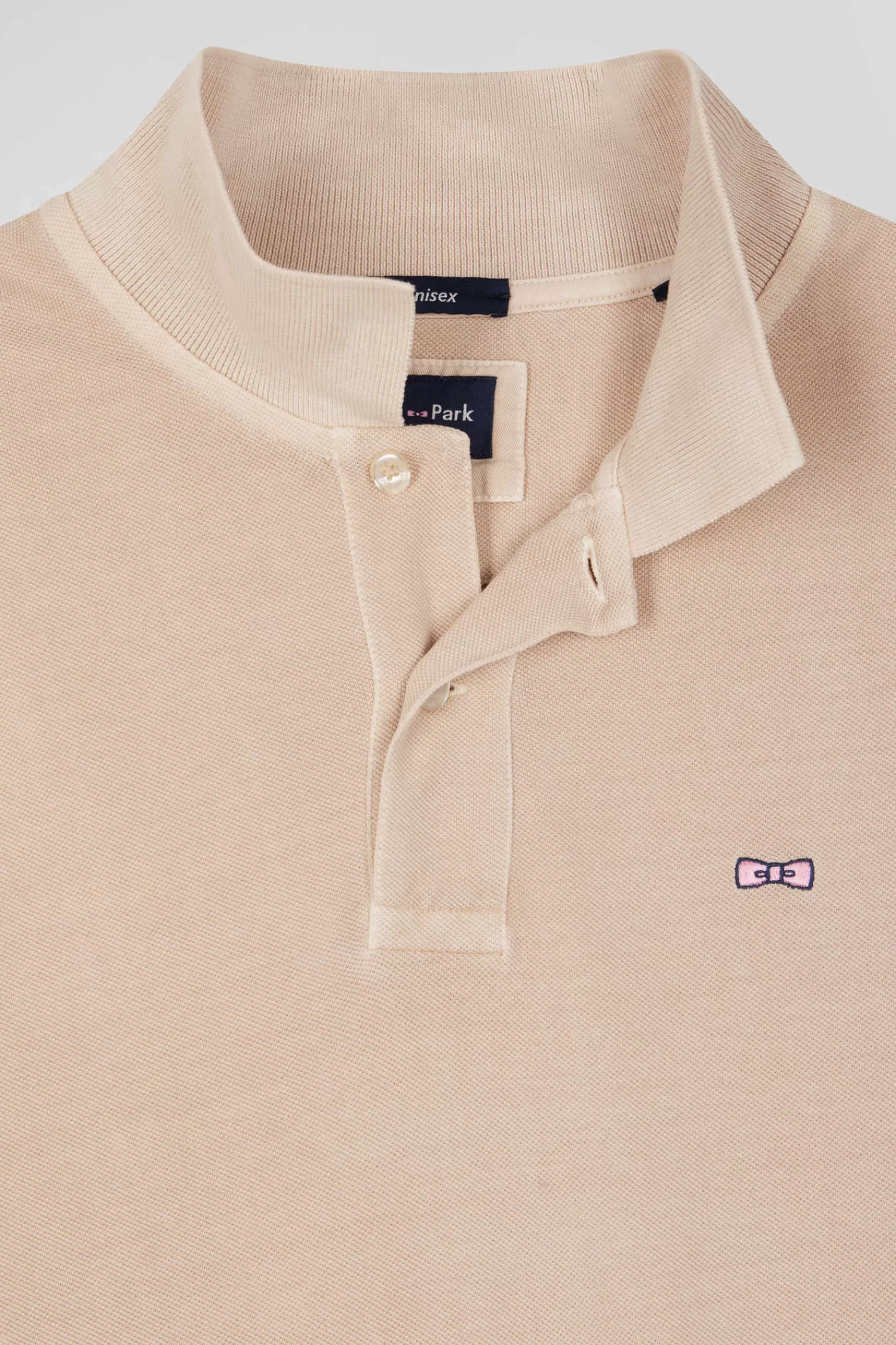 Eden Park Oversized beige unisex short-sleeved cotton piqué polo shirt<Women Polos | Polos