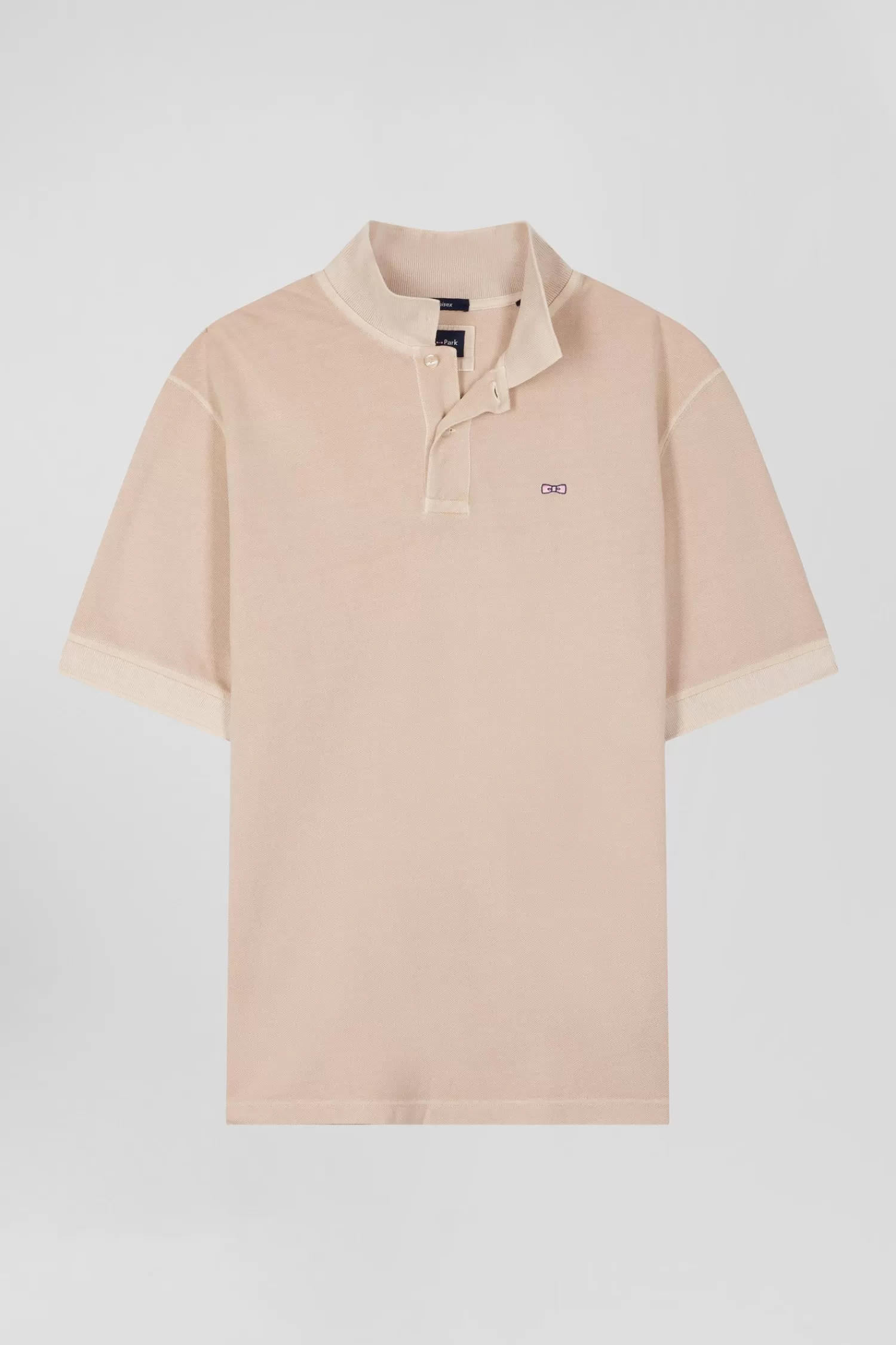 Eden Park Oversized beige unisex short-sleeved cotton piqué polo shirt<Women Polos | Polos