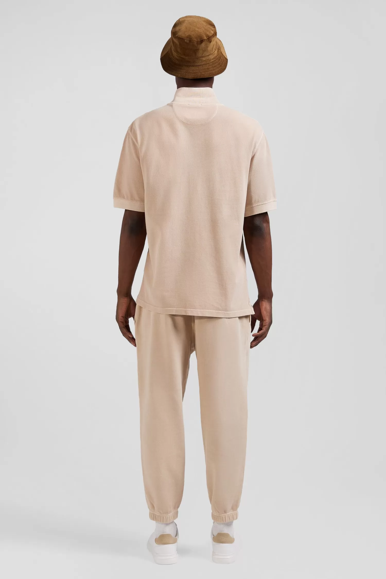 Eden Park Oversized beige unisex short-sleeved cotton piqué polo shirt<Women Polos | Polos
