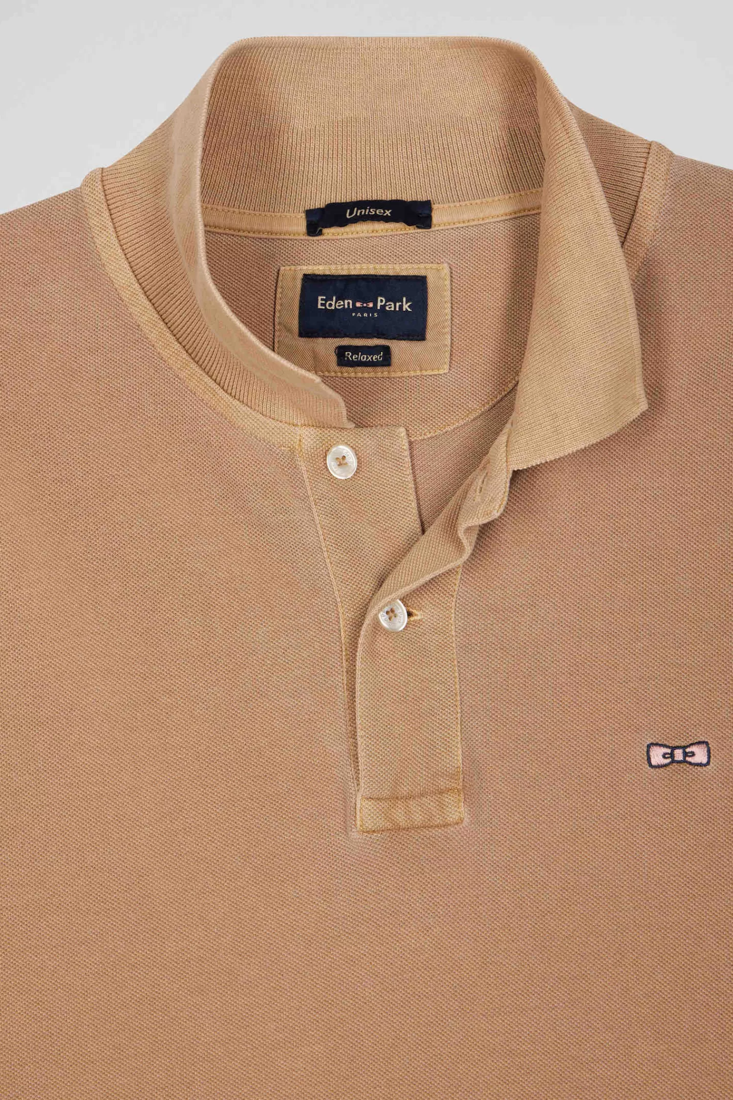 Eden Park Oversized camel unisex short-sleeved cotton piqué polo shirt<Women Polos | Polos
