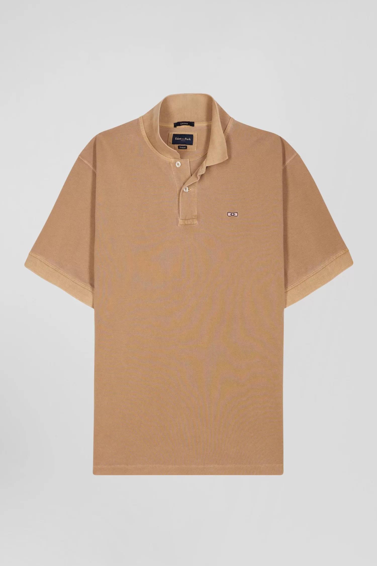 Eden Park Oversized camel unisex short-sleeved cotton piqué polo shirt<Women Polos | Polos