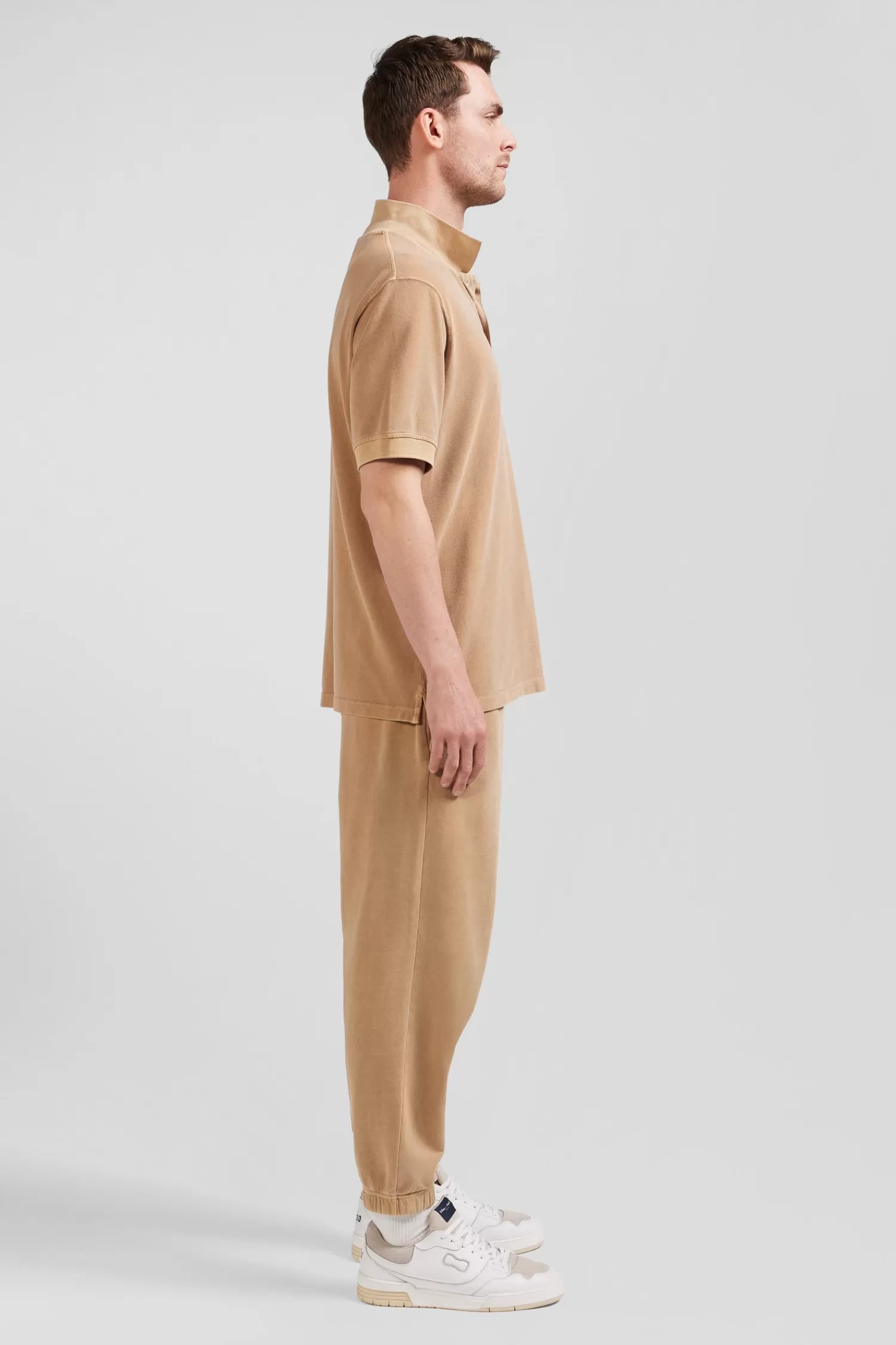 Eden Park Oversized camel unisex short-sleeved cotton piqué polo shirt<Women Polos | Polos