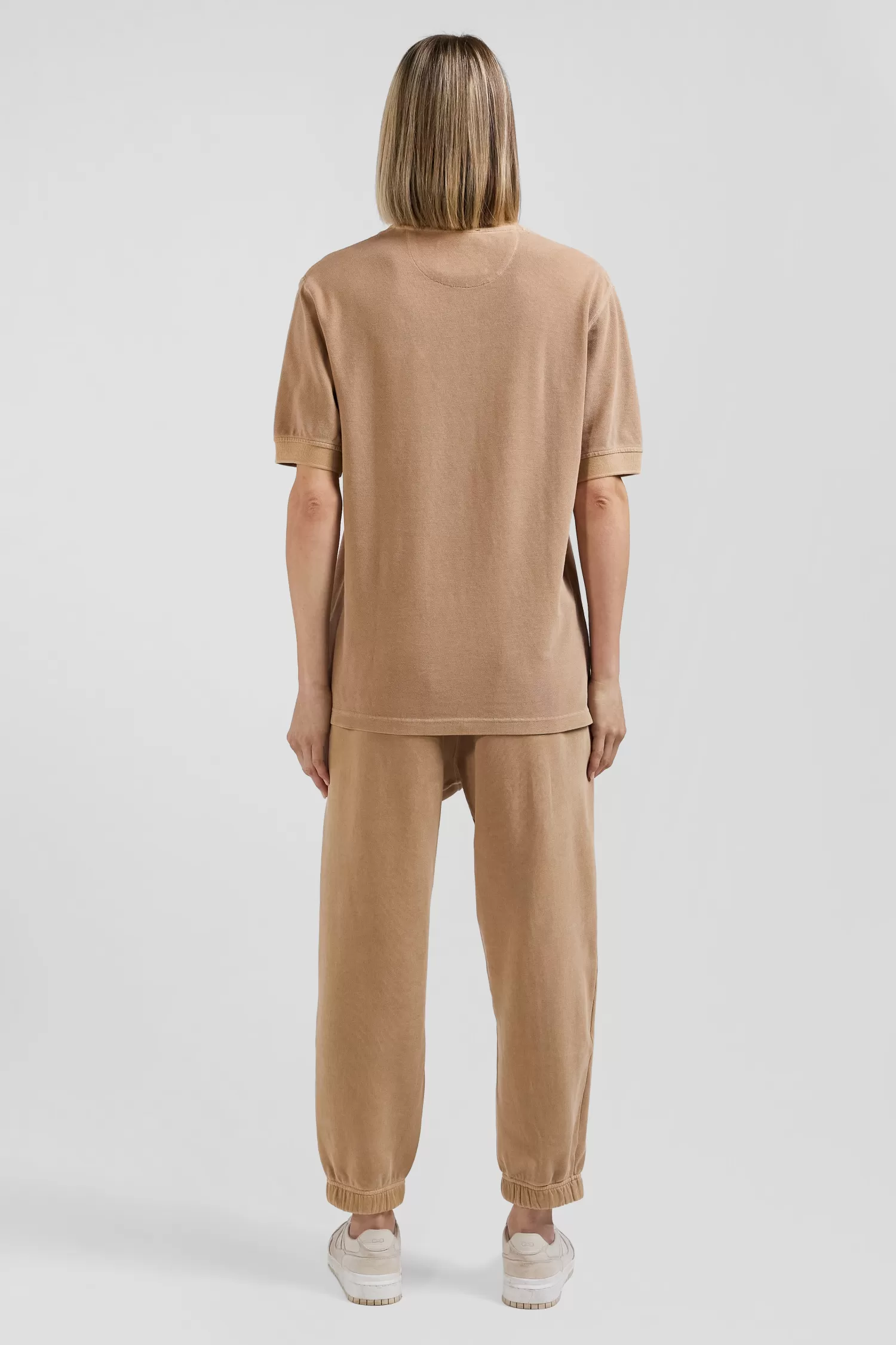 Eden Park Oversized camel unisex short-sleeved cotton piqué polo shirt<Women Polos | Polos