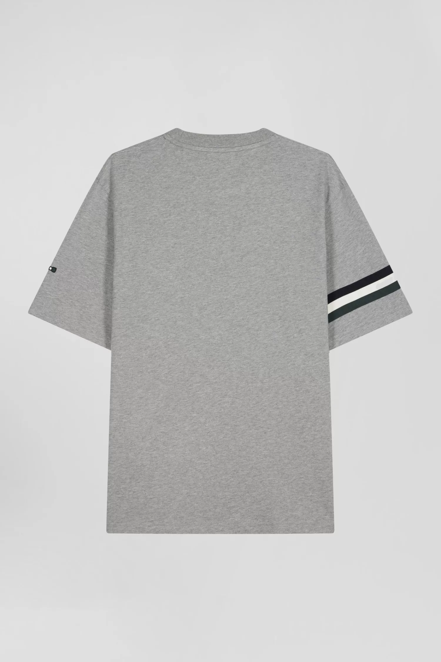 Eden Park Oversized grey short-sleeved cotton T-shirt with print< T-shirts