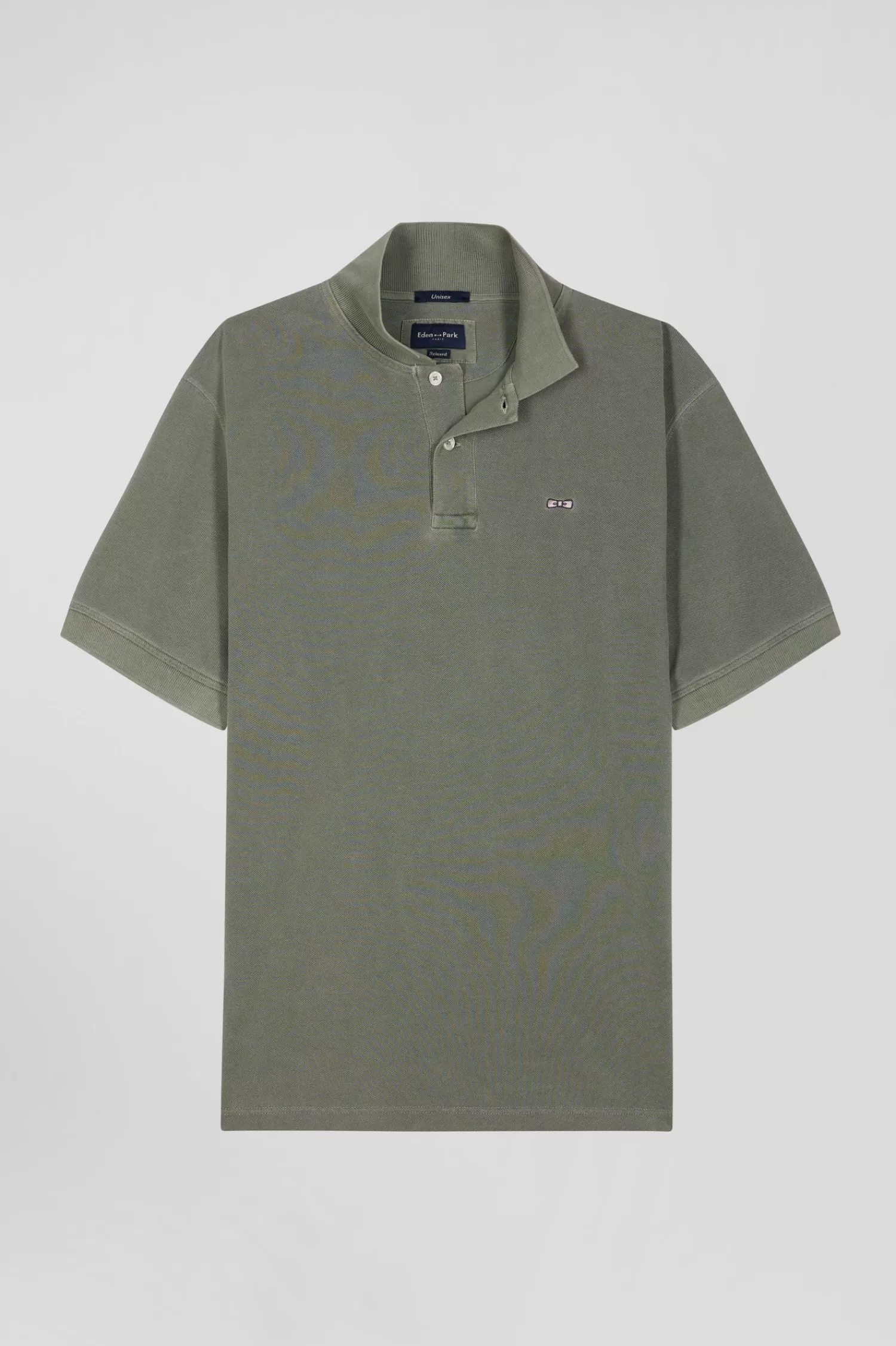 Eden Park Oversized khaki unisex short-sleeved cotton piqué polo shirt<Women Polos | Polos