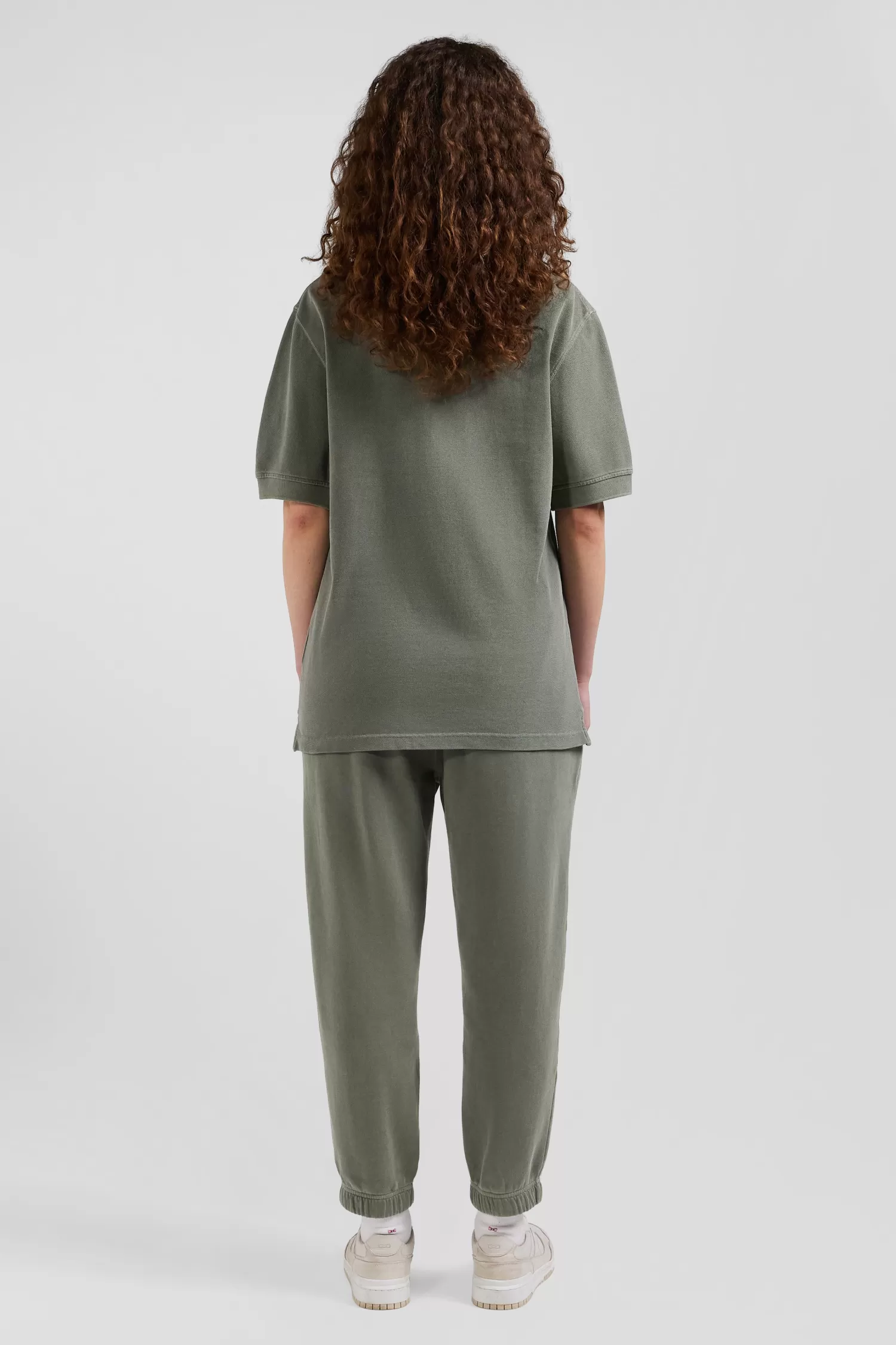 Eden Park Oversized khaki unisex short-sleeved cotton piqué polo shirt<Women Polos | Polos