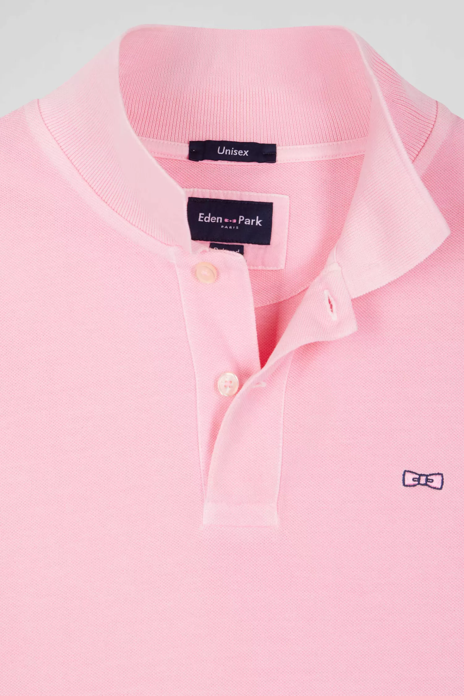 Eden Park Oversized pink unisex short-sleeved cotton piqué polo shirt<Women Polos | Polos