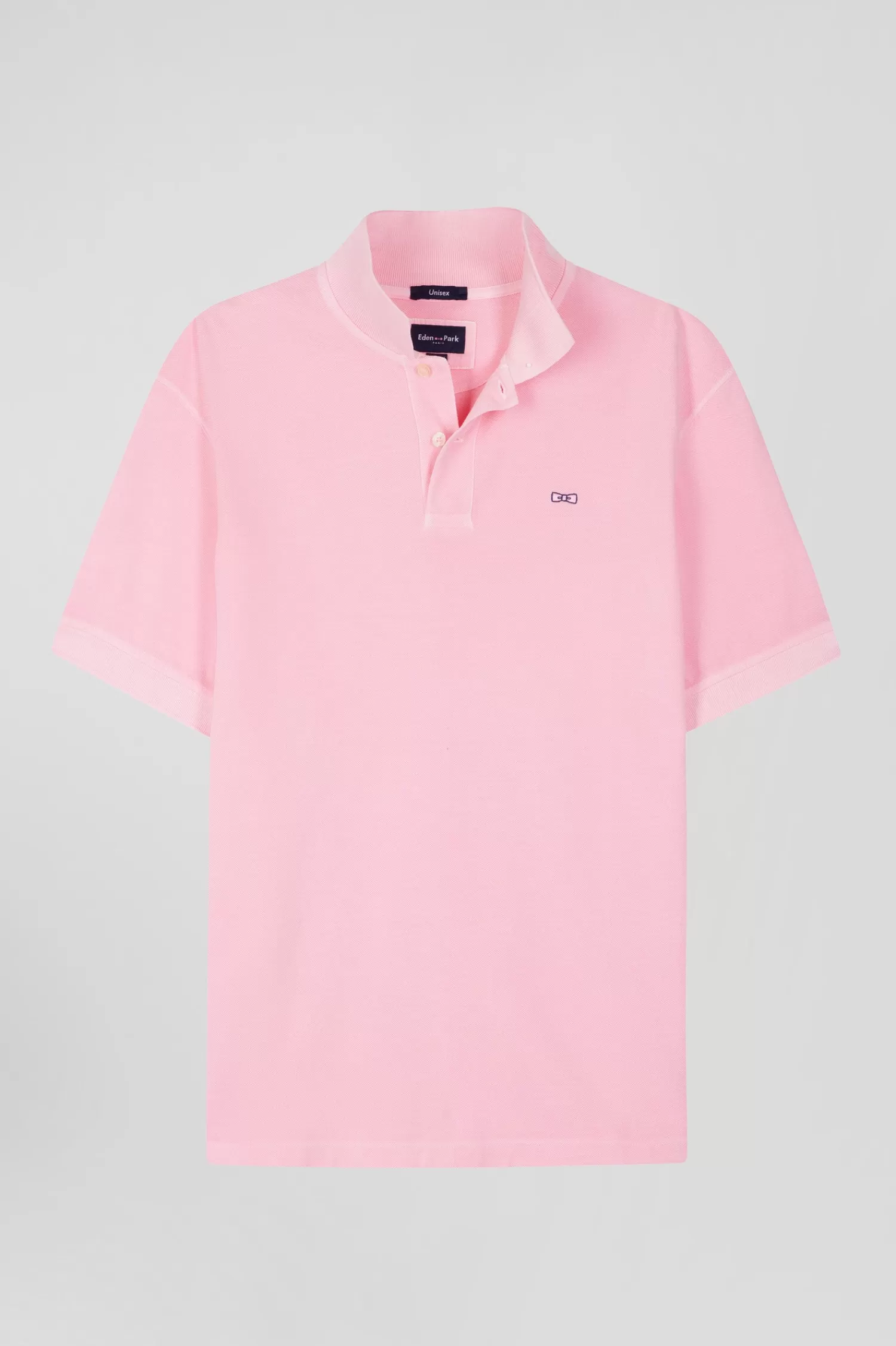 Eden Park Oversized pink unisex short-sleeved cotton piqué polo shirt<Women Polos | Polos