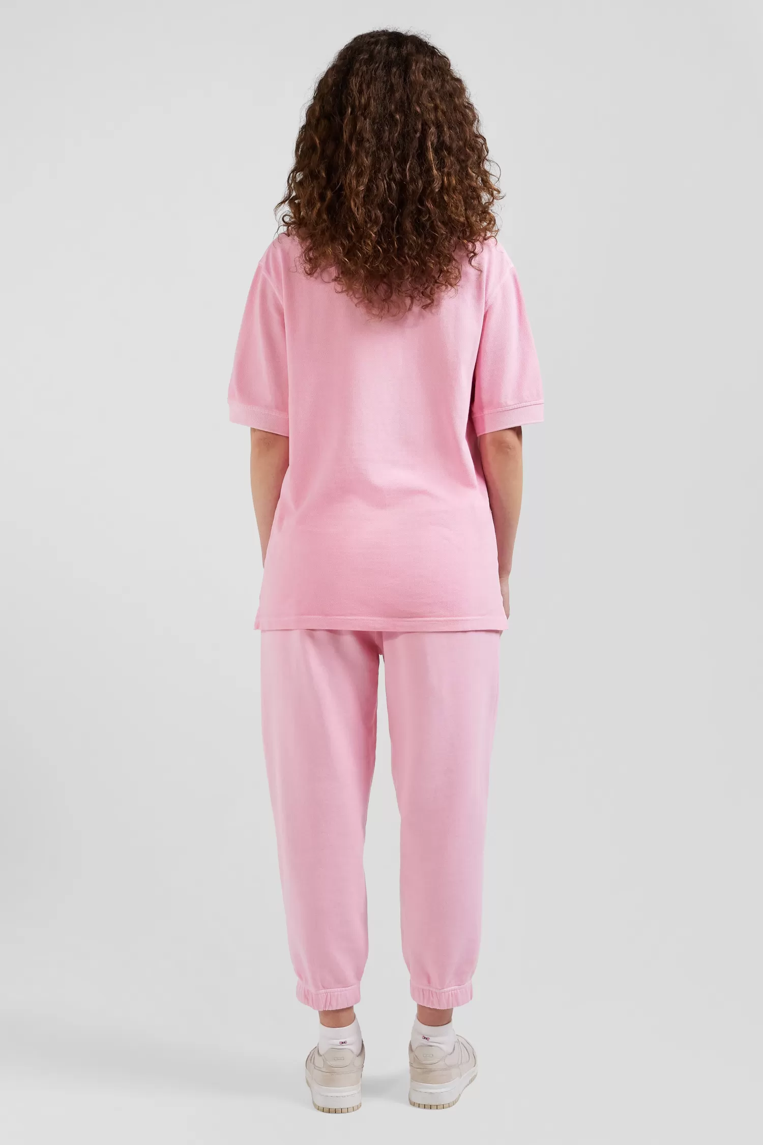 Eden Park Oversized pink unisex short-sleeved cotton piqué polo shirt<Women Polos | Polos