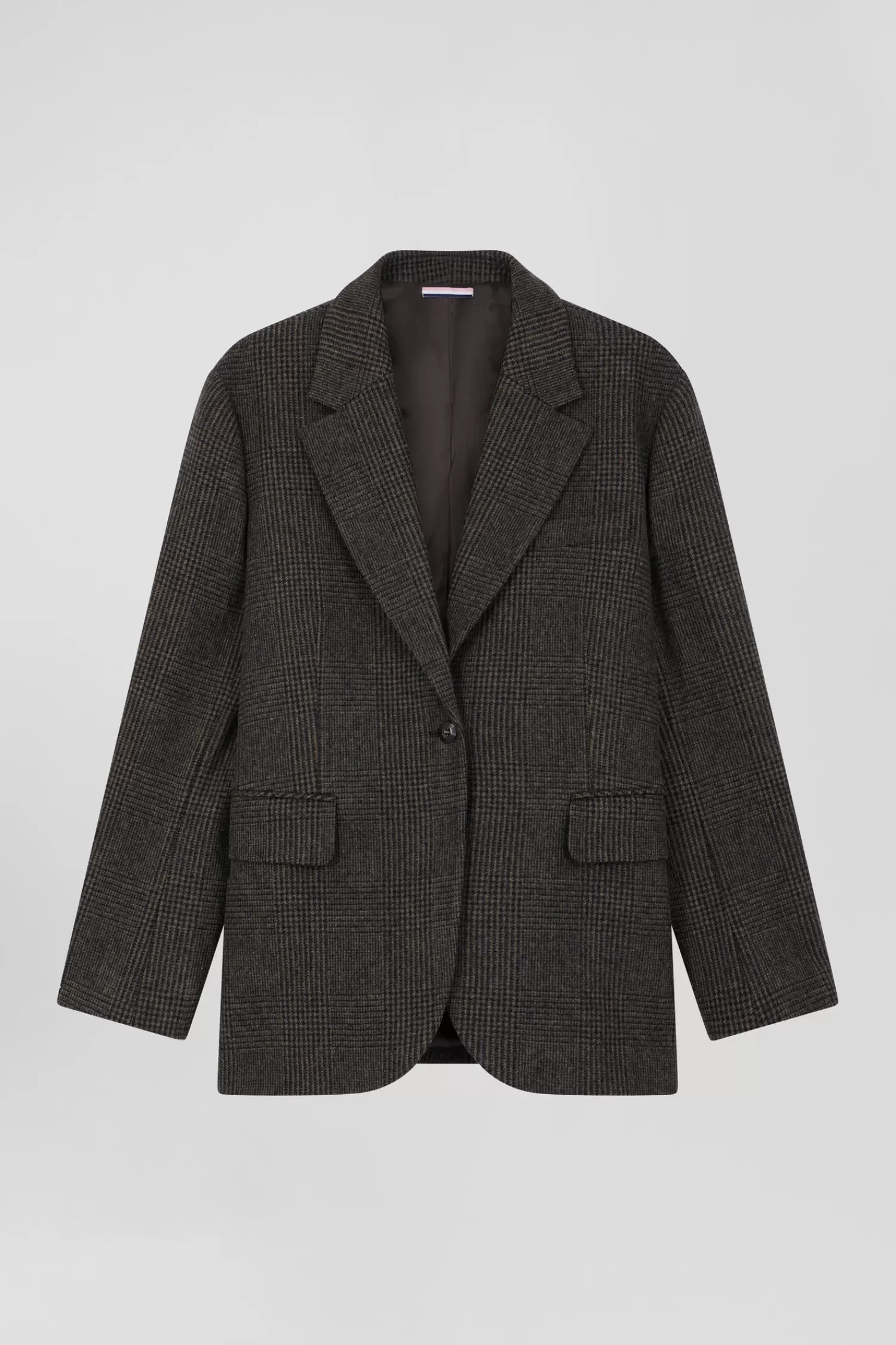 Eden Park Prince of Wales wool blend blazer Oversized fit<Women Coats And Jackets