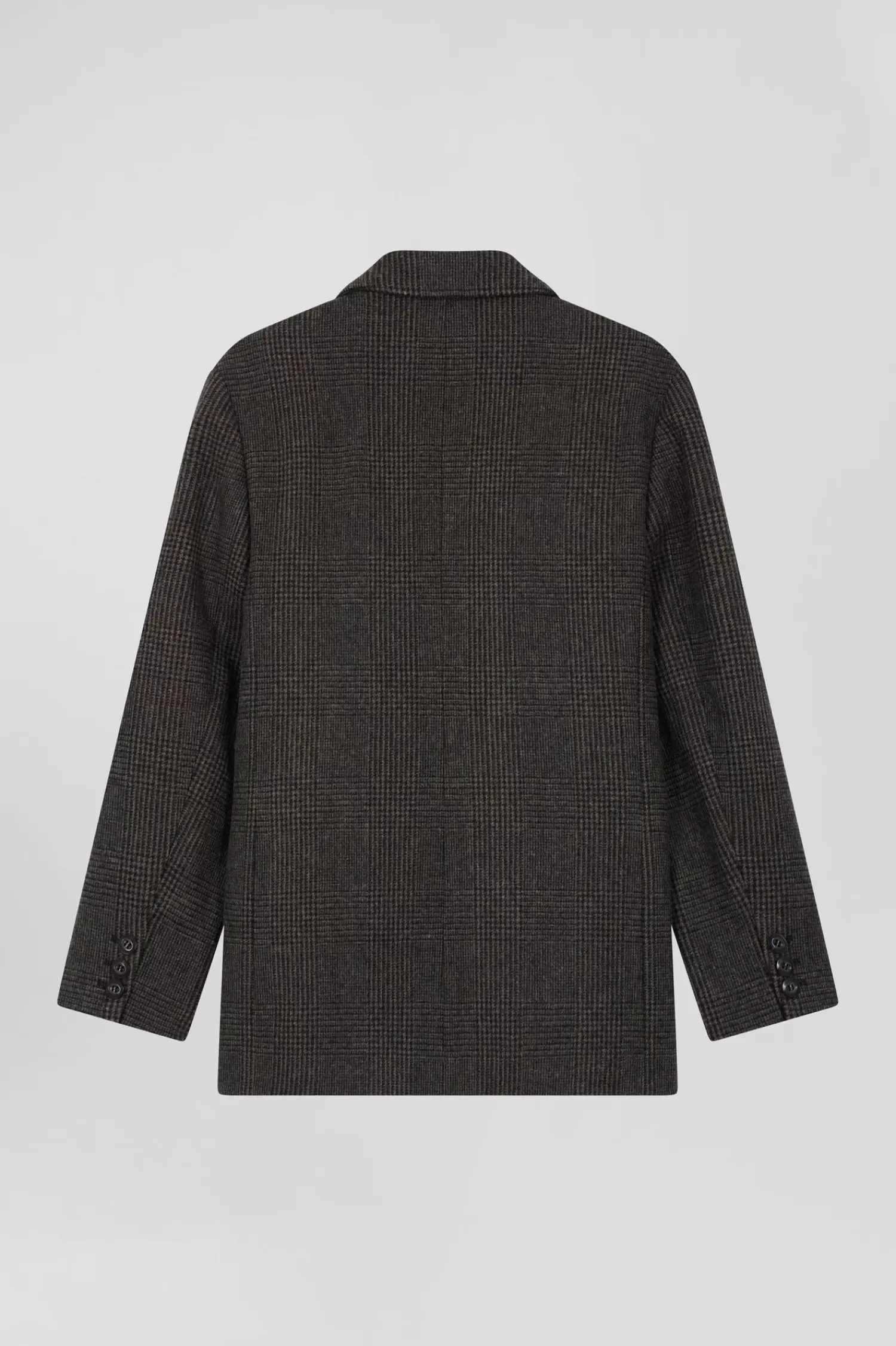 Eden Park Prince of Wales wool blend blazer Oversized fit<Women Coats And Jackets
