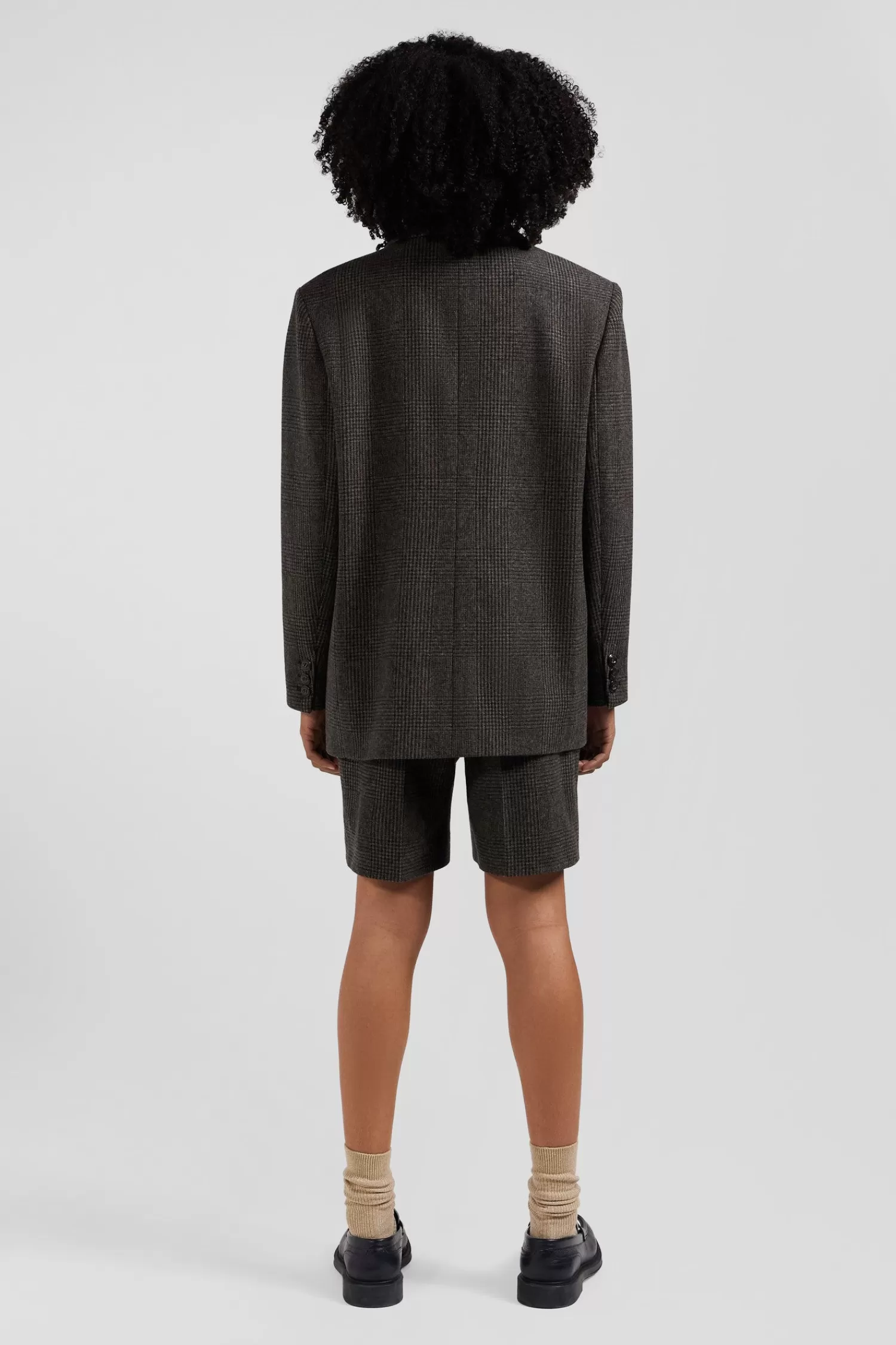 Eden Park Prince of Wales wool blend blazer Oversized fit<Women Coats And Jackets