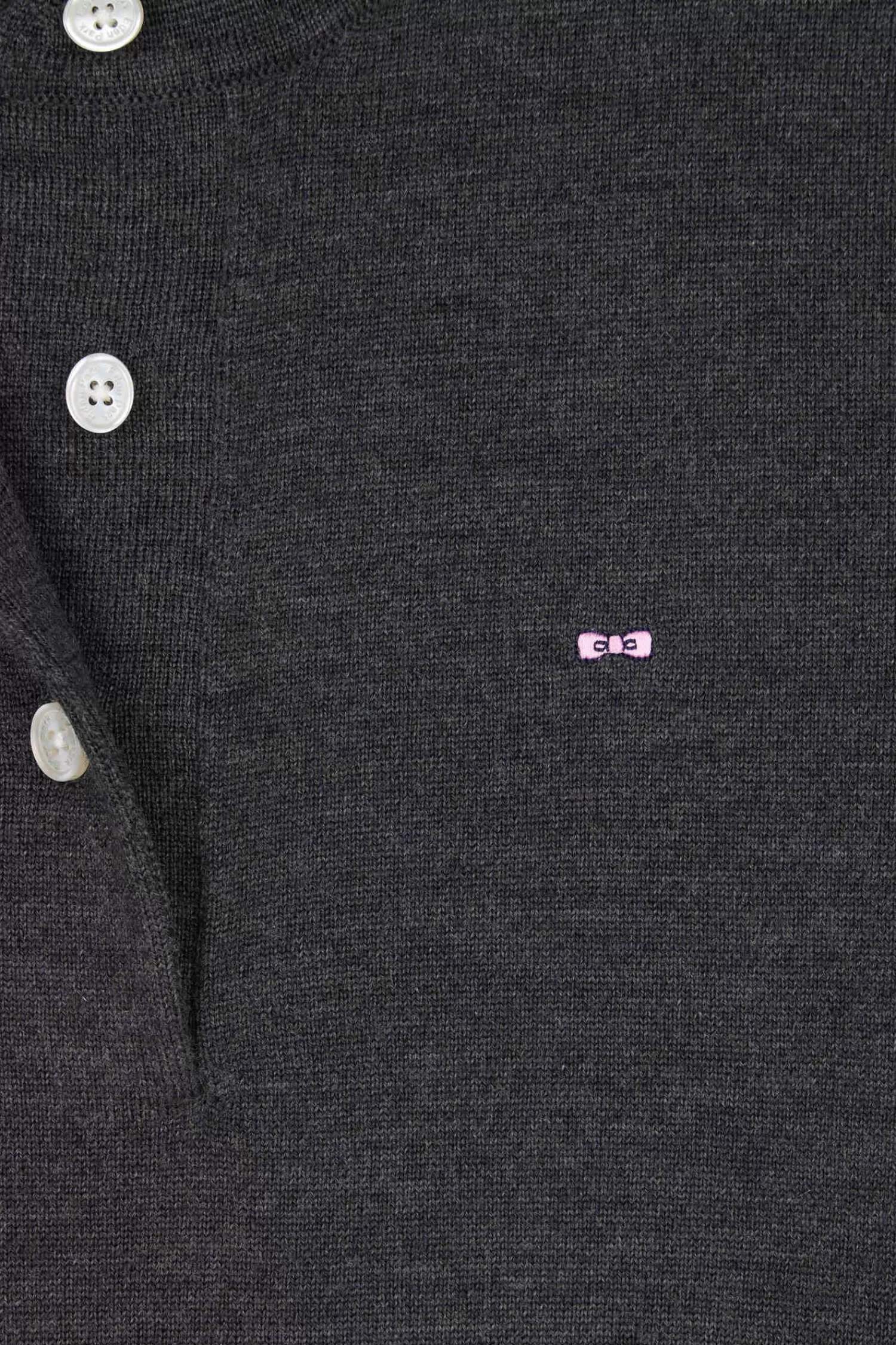 Eden Park Regular anthracite grey women's wool jumper with rugby shirt collar<Women Sweaters