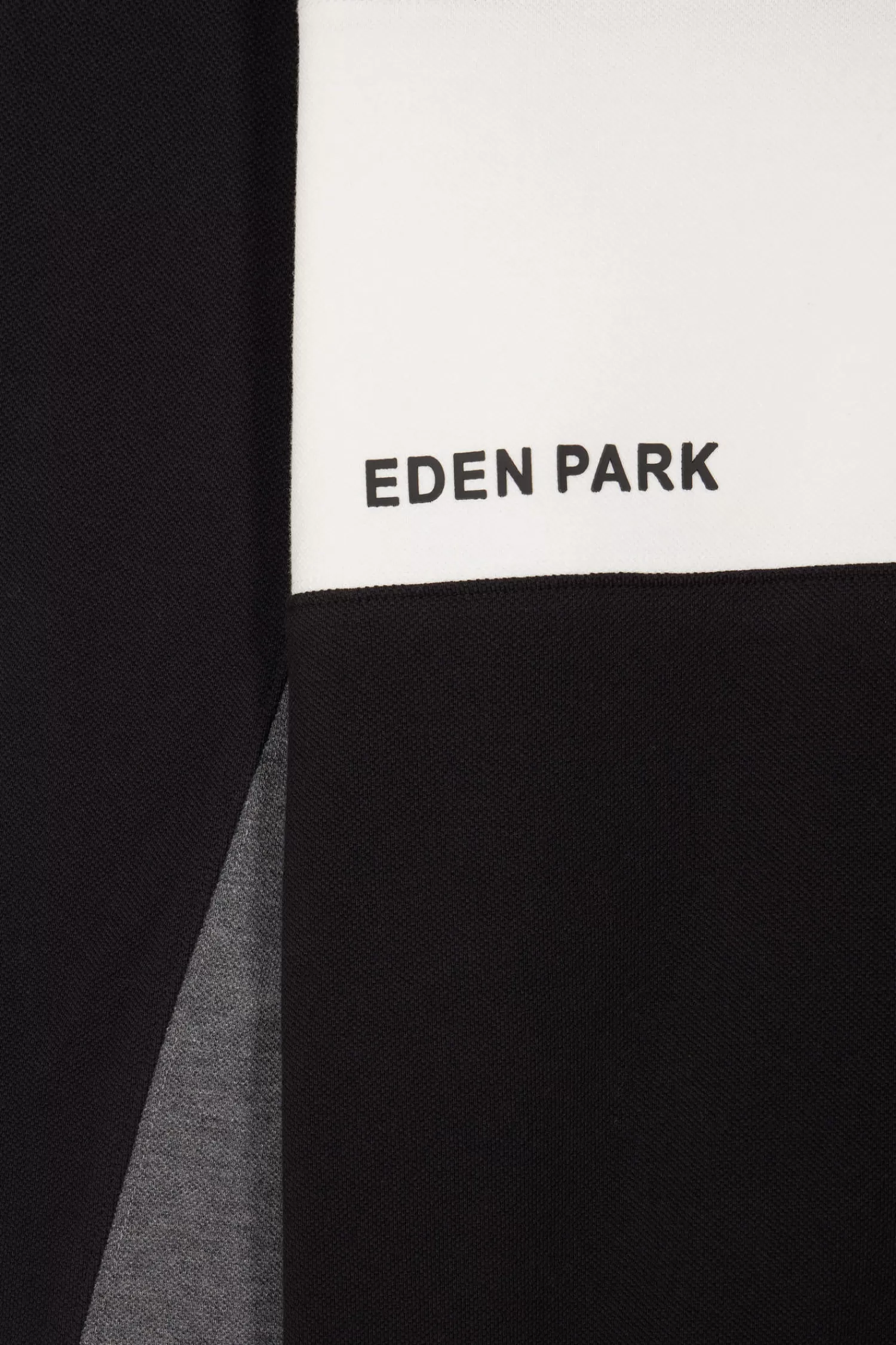 Eden Park Regular black colorblock long-sleeved cotton piqué polo shirt< Polos