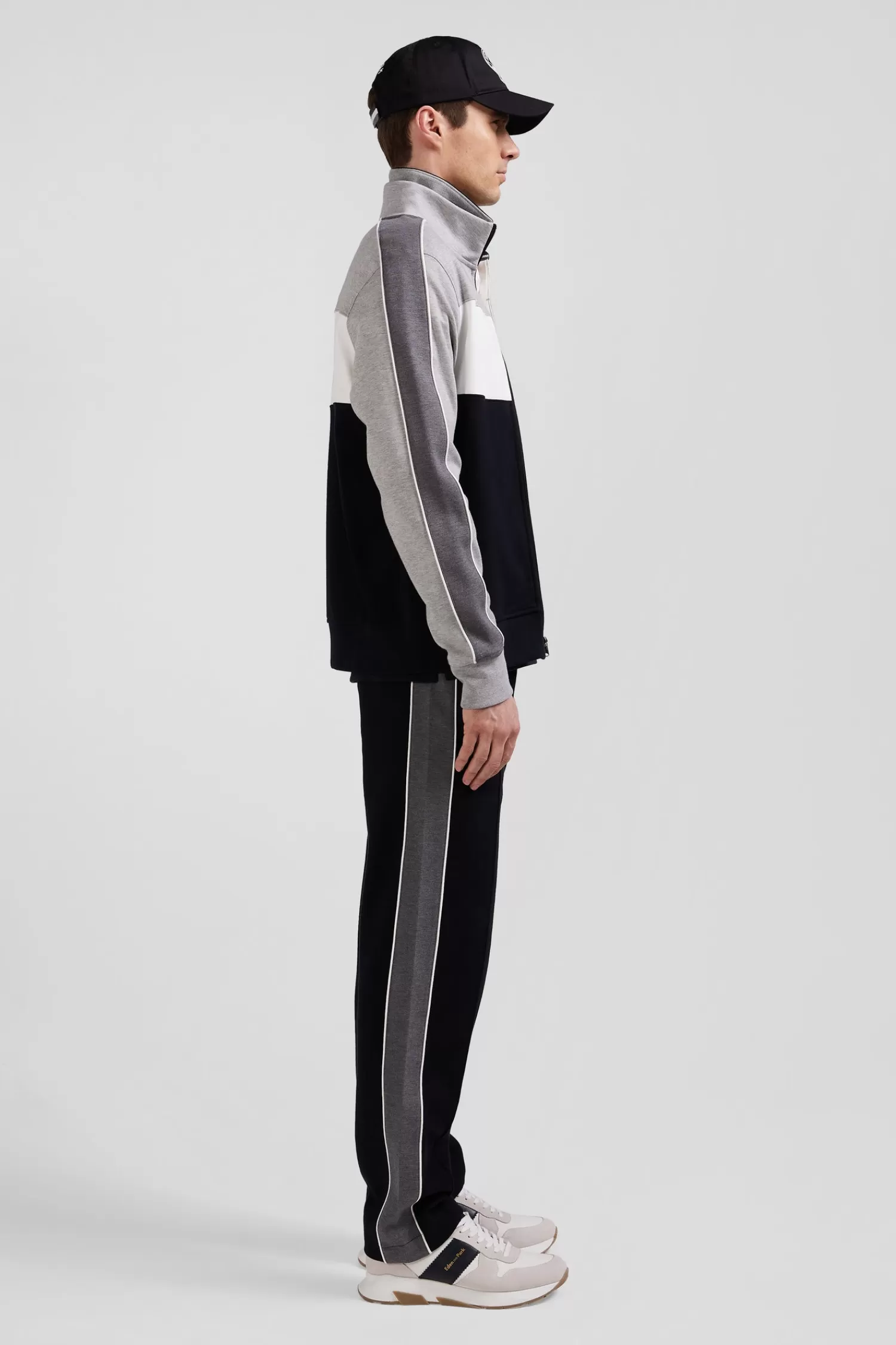 Eden Park Regular black colorblock zipped cotton blend sweatshirt< Sweatshirts