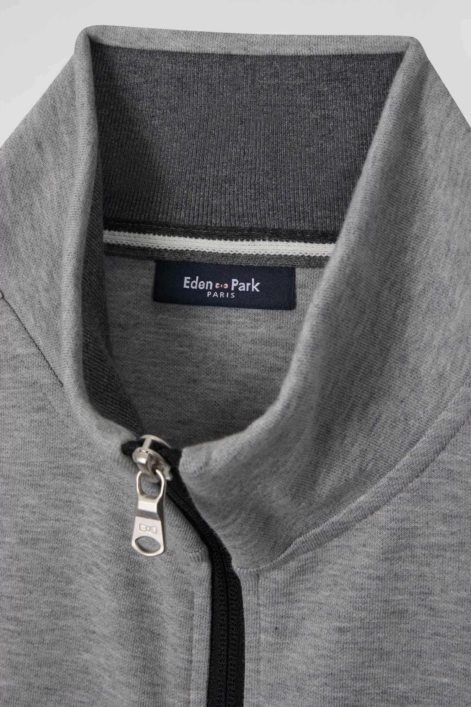 Eden Park Regular black colorblock zipped cotton blend sweatshirt< Sweatshirts
