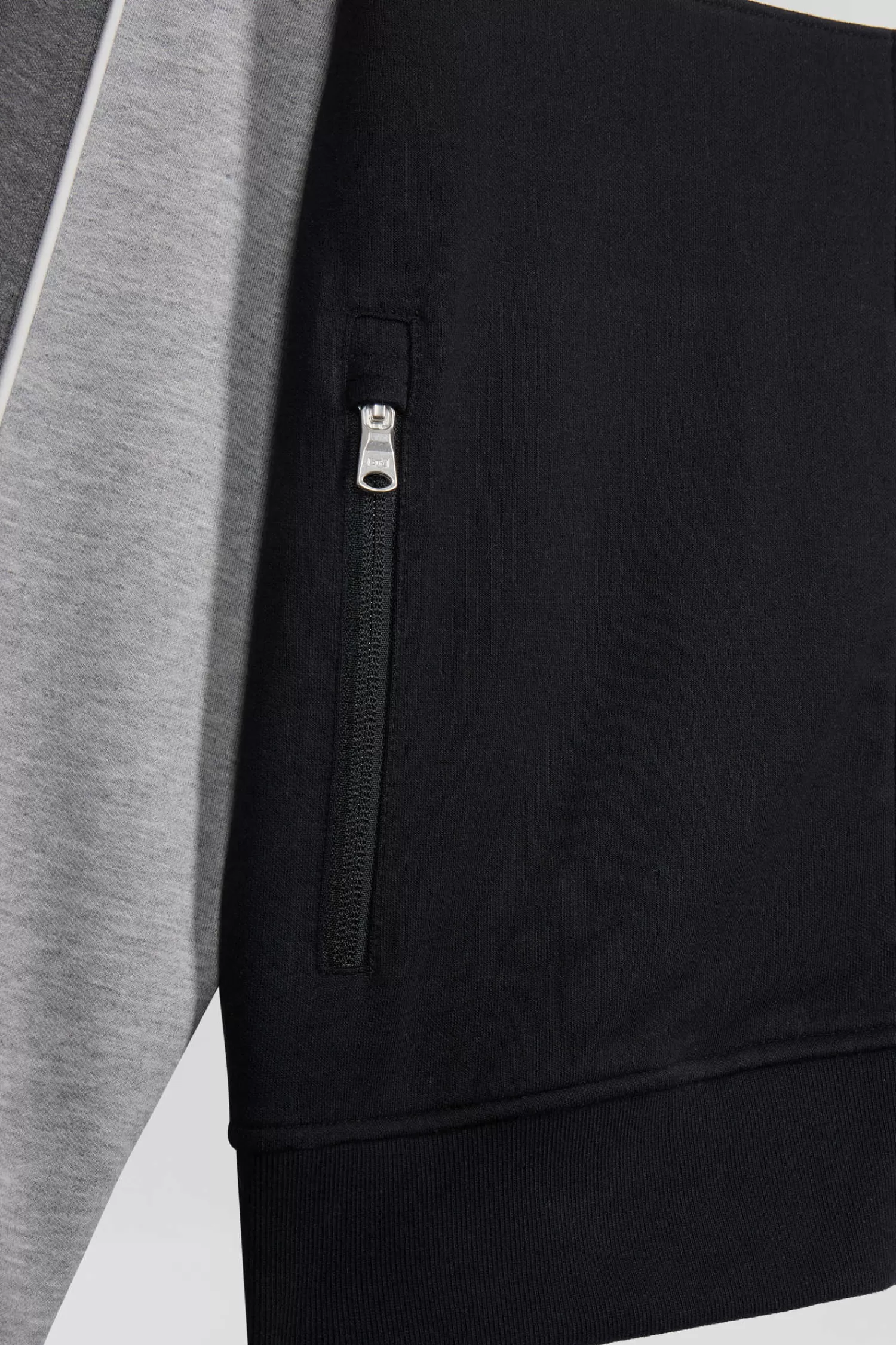Eden Park Regular black colorblock zipped cotton blend sweatshirt< Sweatshirts