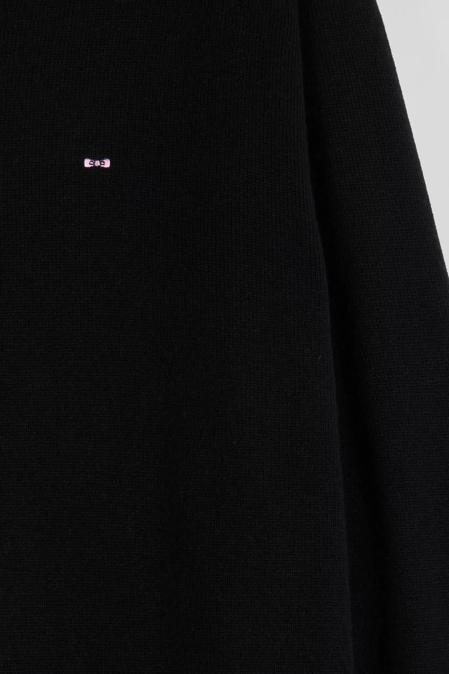 Eden Park Regular black wool and cotton V-neck jumper with striped details< Sweaters