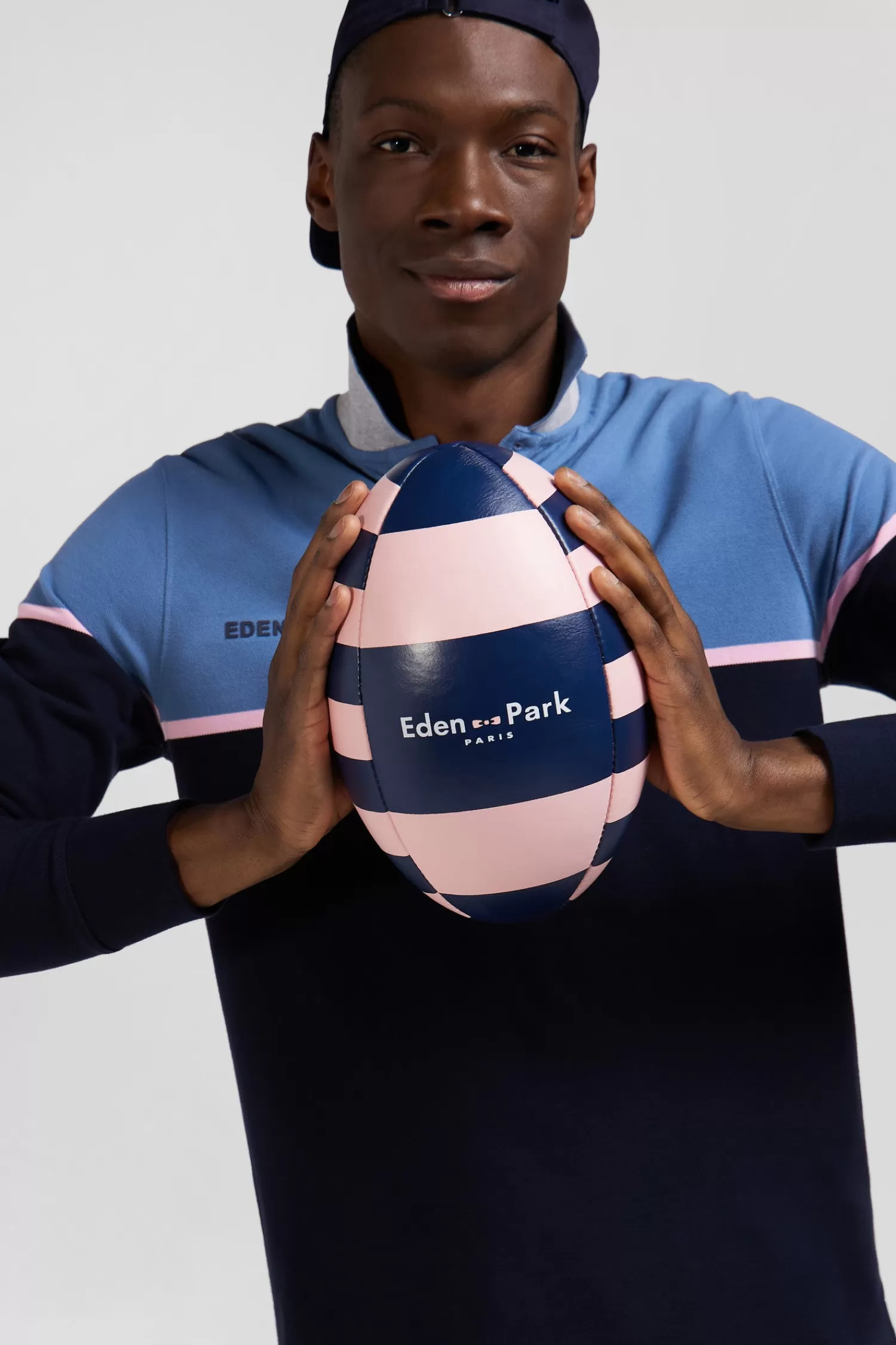 Eden Park Regular blue bicolor long-sleeved cotton piqué polo shirt< Polos