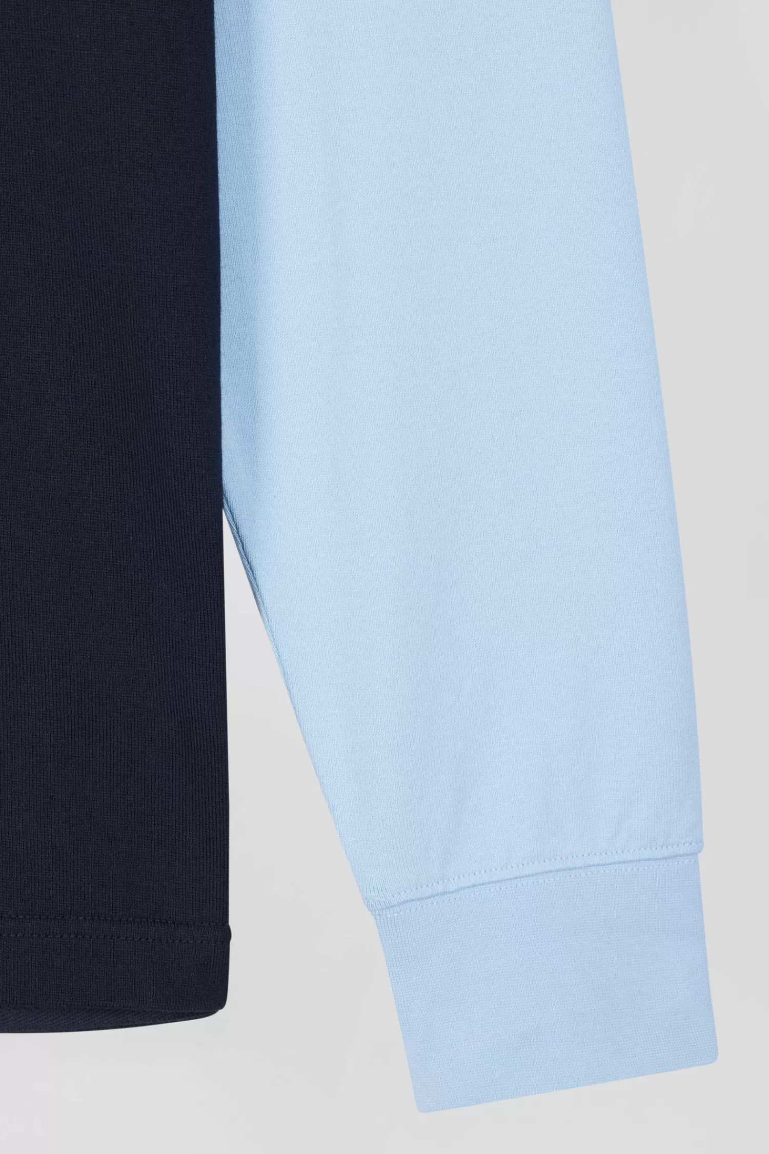 Eden Park Regular burgundy long-sleeved colourblock cotton rugby shirt with back embroidery< Rugby Shirts