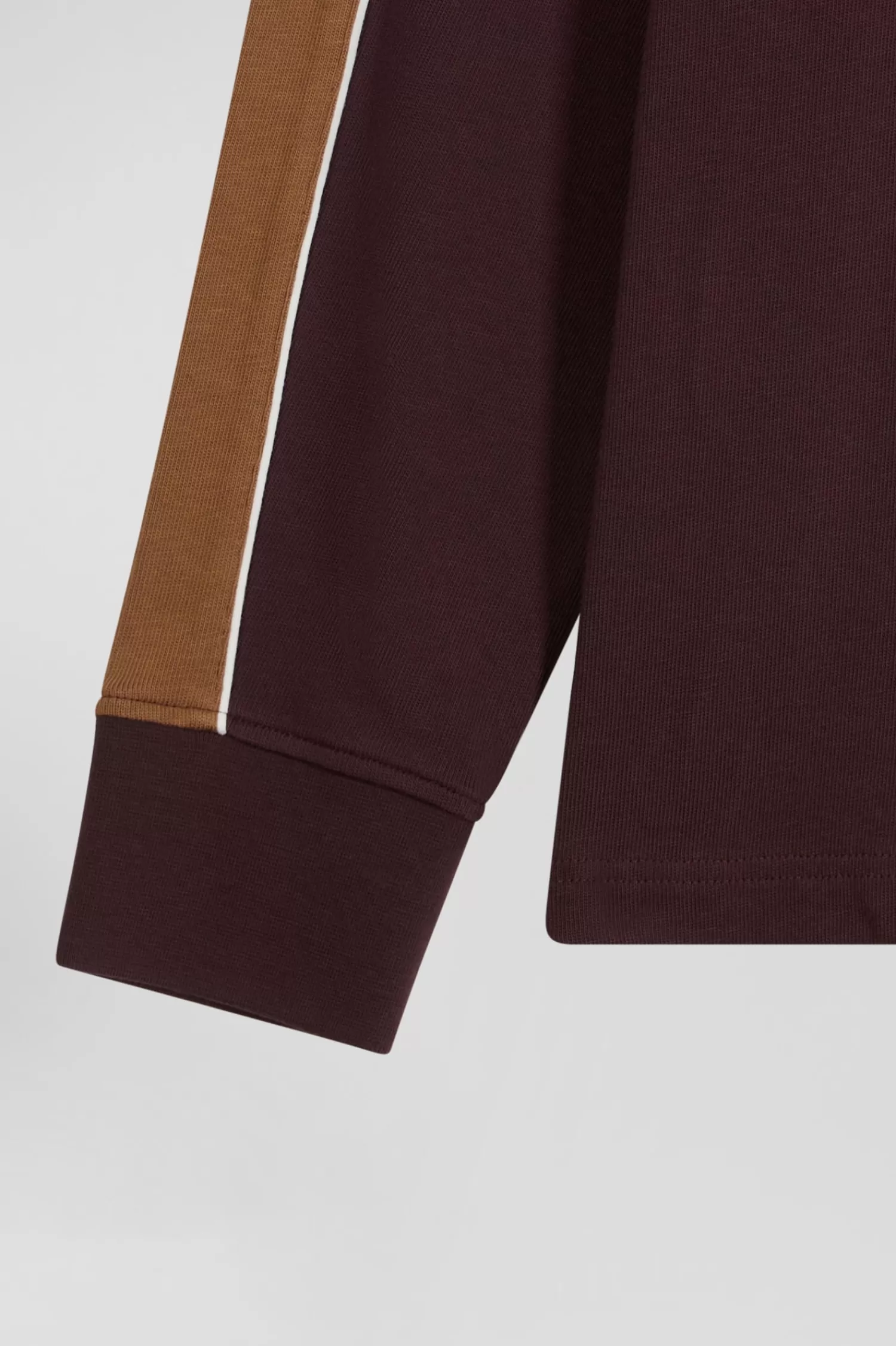 Eden Park Regular burgundy long-sleeved cotton rugby shirt with back embroidery and piping< Rugby Shirts