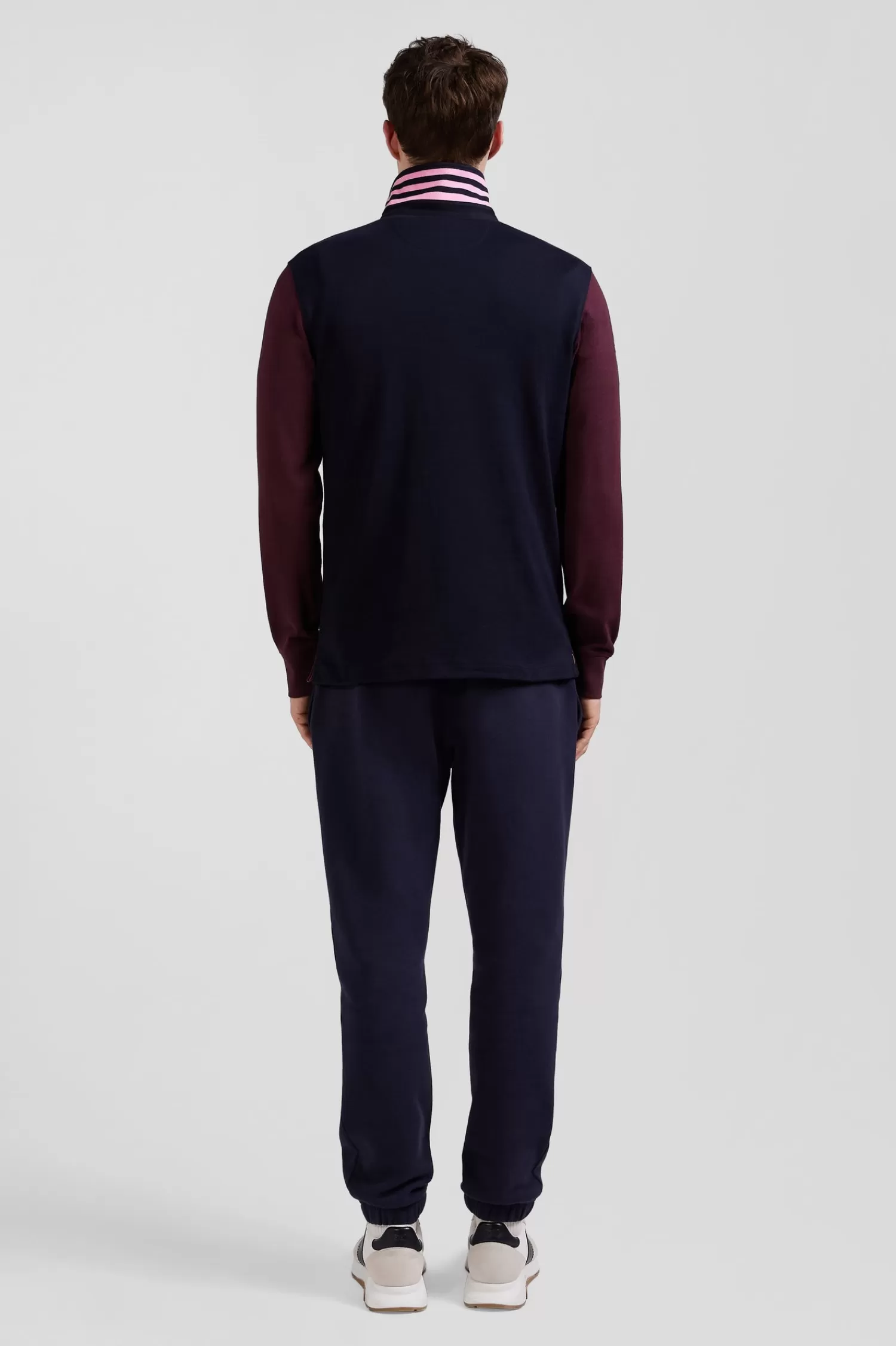 Eden Park Regular burgundy long-sleeved cotton rugby shirt with sleeve N°10 embroidery< Rugby Shirts