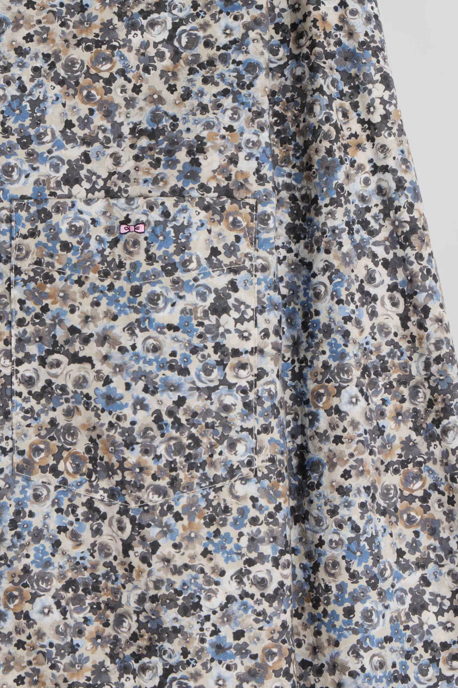 Eden Park Regular ecru cotton poplin shirt with micro floral print< Shirts