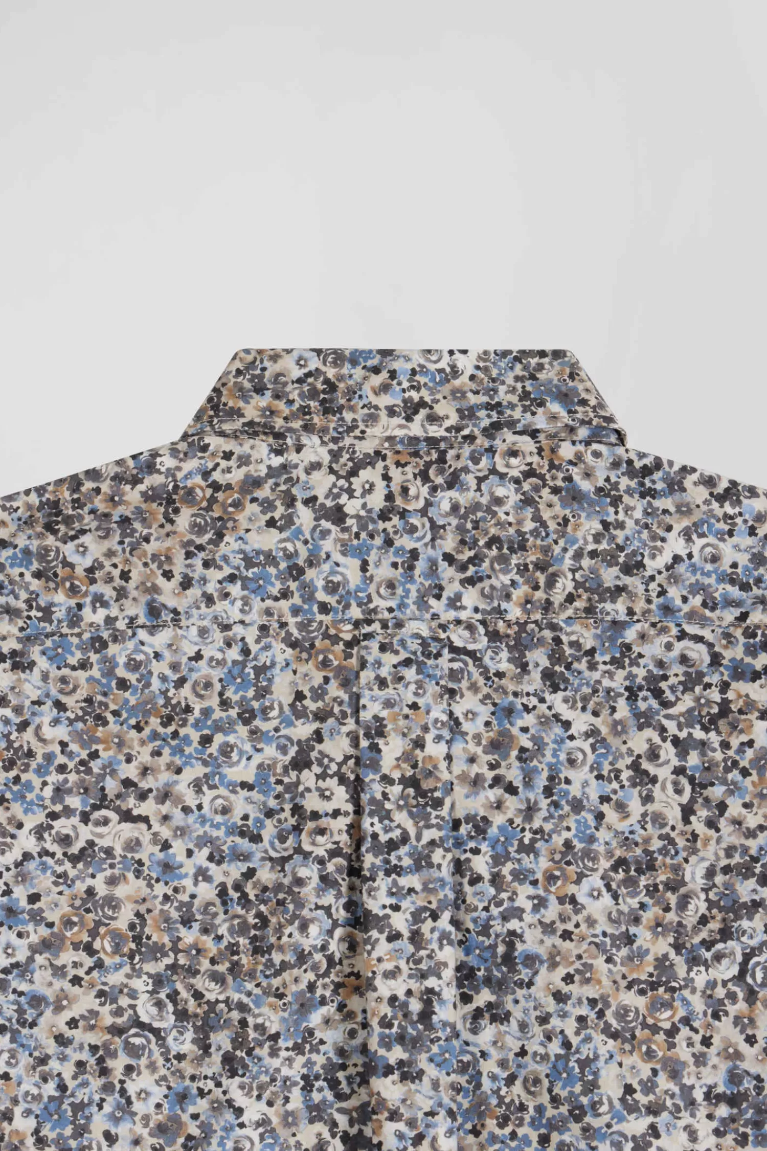 Eden Park Regular ecru cotton poplin shirt with micro floral print< Shirts