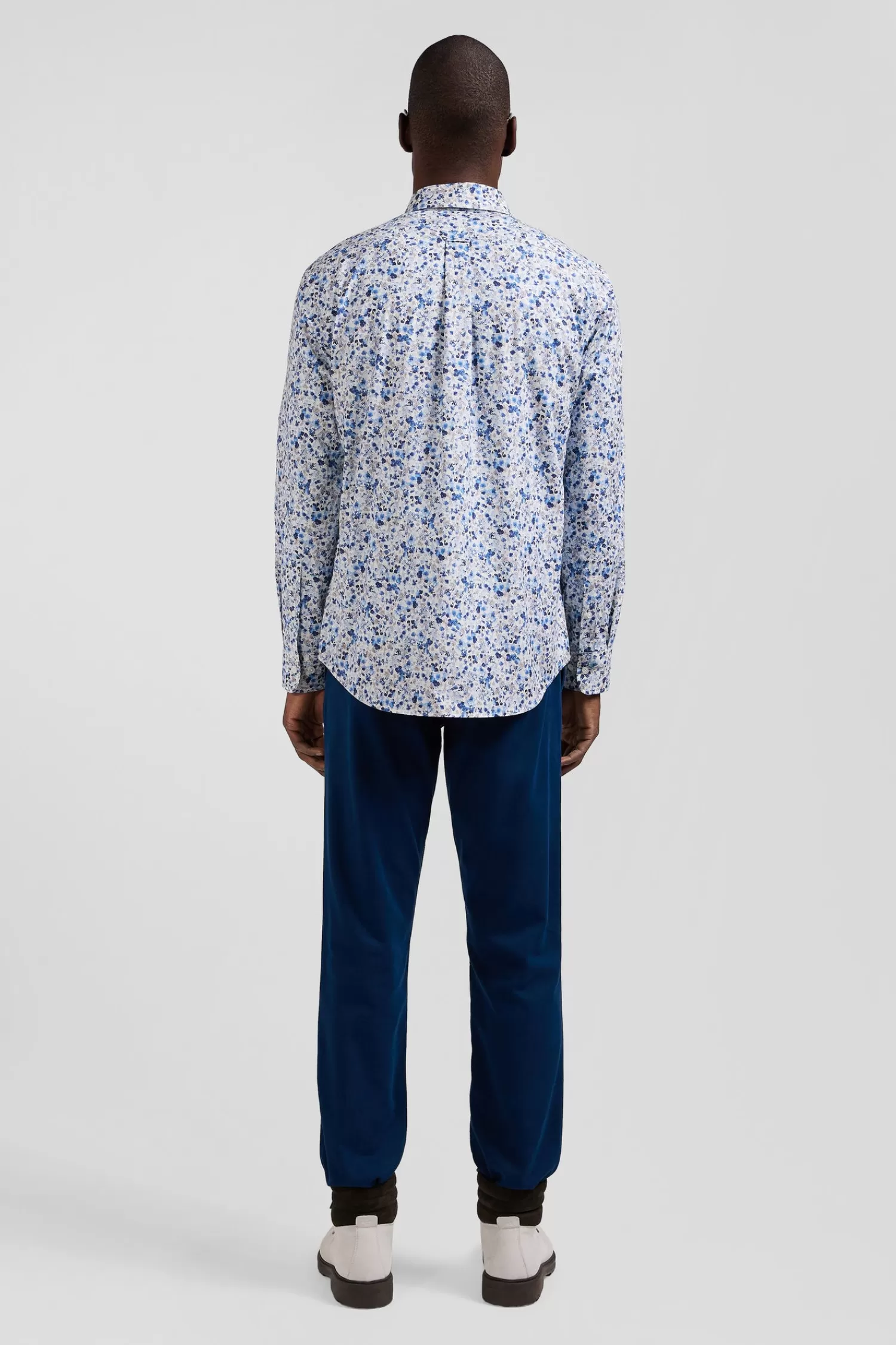 Eden Park Regular ecru Pima cotton poplin shirt micro floral print< Shirts