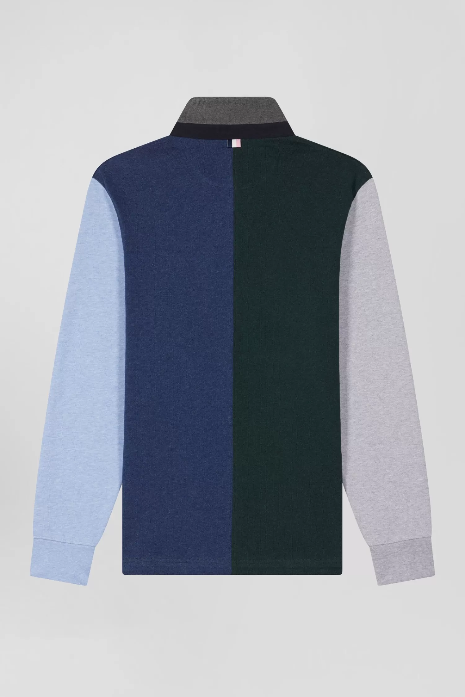 Eden Park Regular green colorblock long-sleeved cotton rugby shirt< Rugby Shirts
