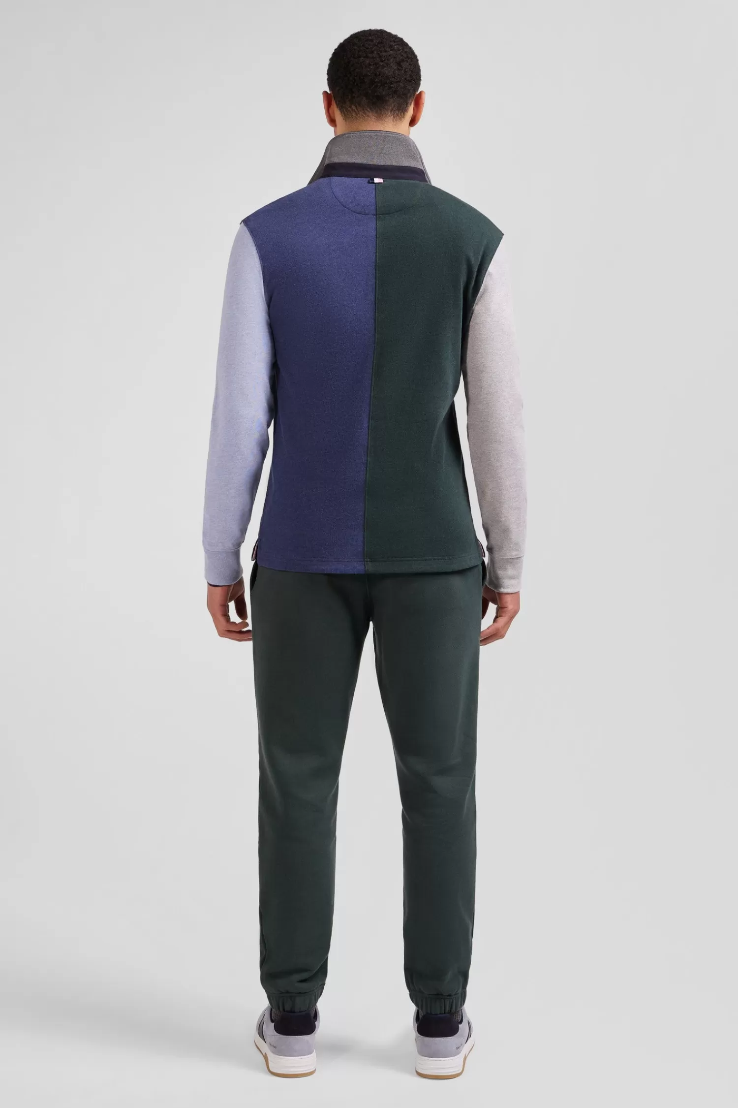 Eden Park Regular green colorblock long-sleeved cotton rugby shirt< Rugby Shirts