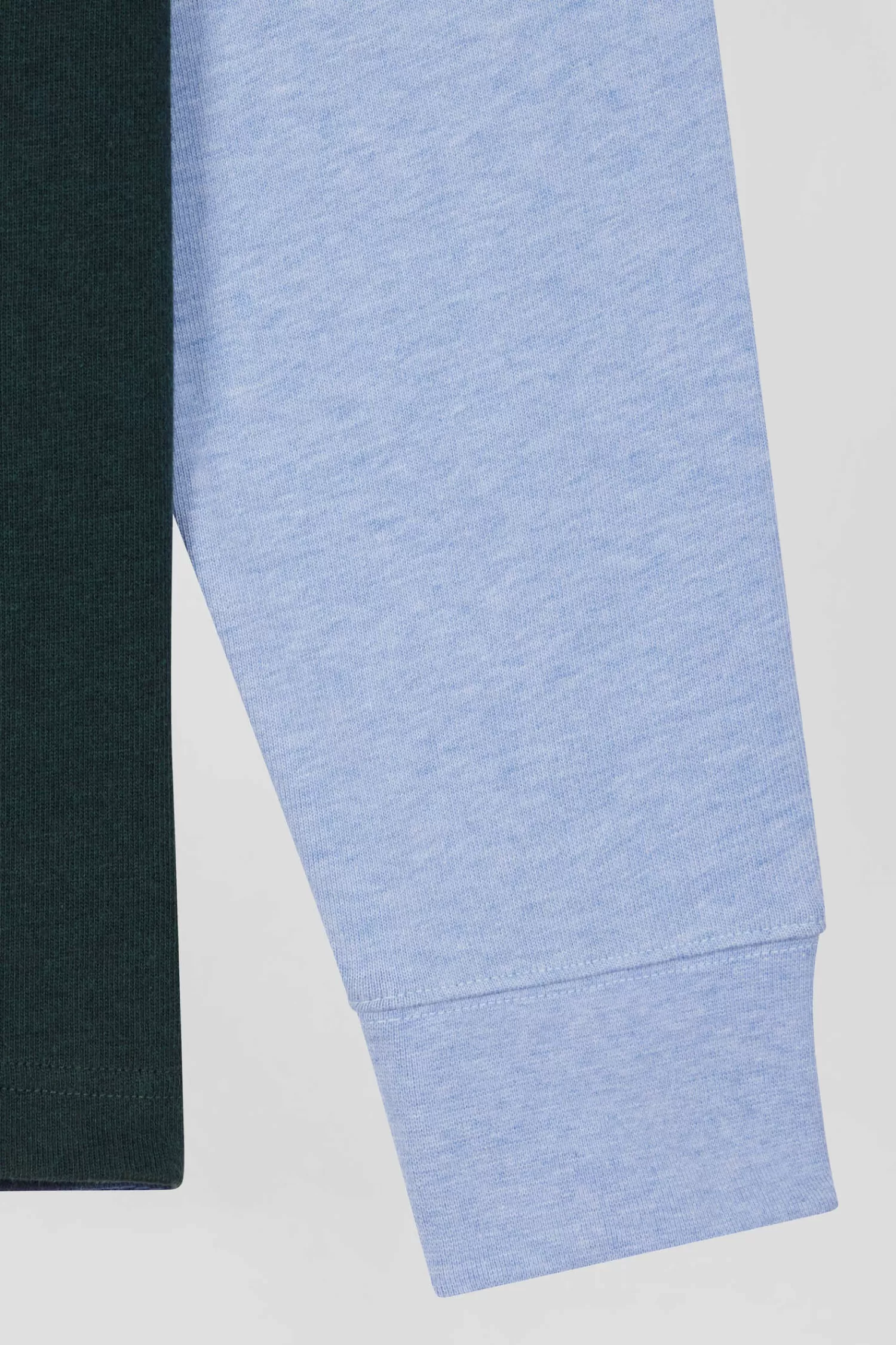 Eden Park Regular green colorblock long-sleeved cotton rugby shirt< Rugby Shirts