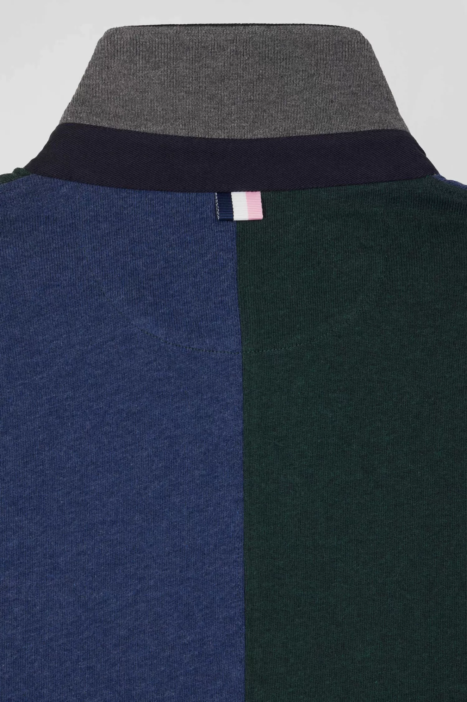 Eden Park Regular green colorblock long-sleeved cotton rugby shirt< Rugby Shirts