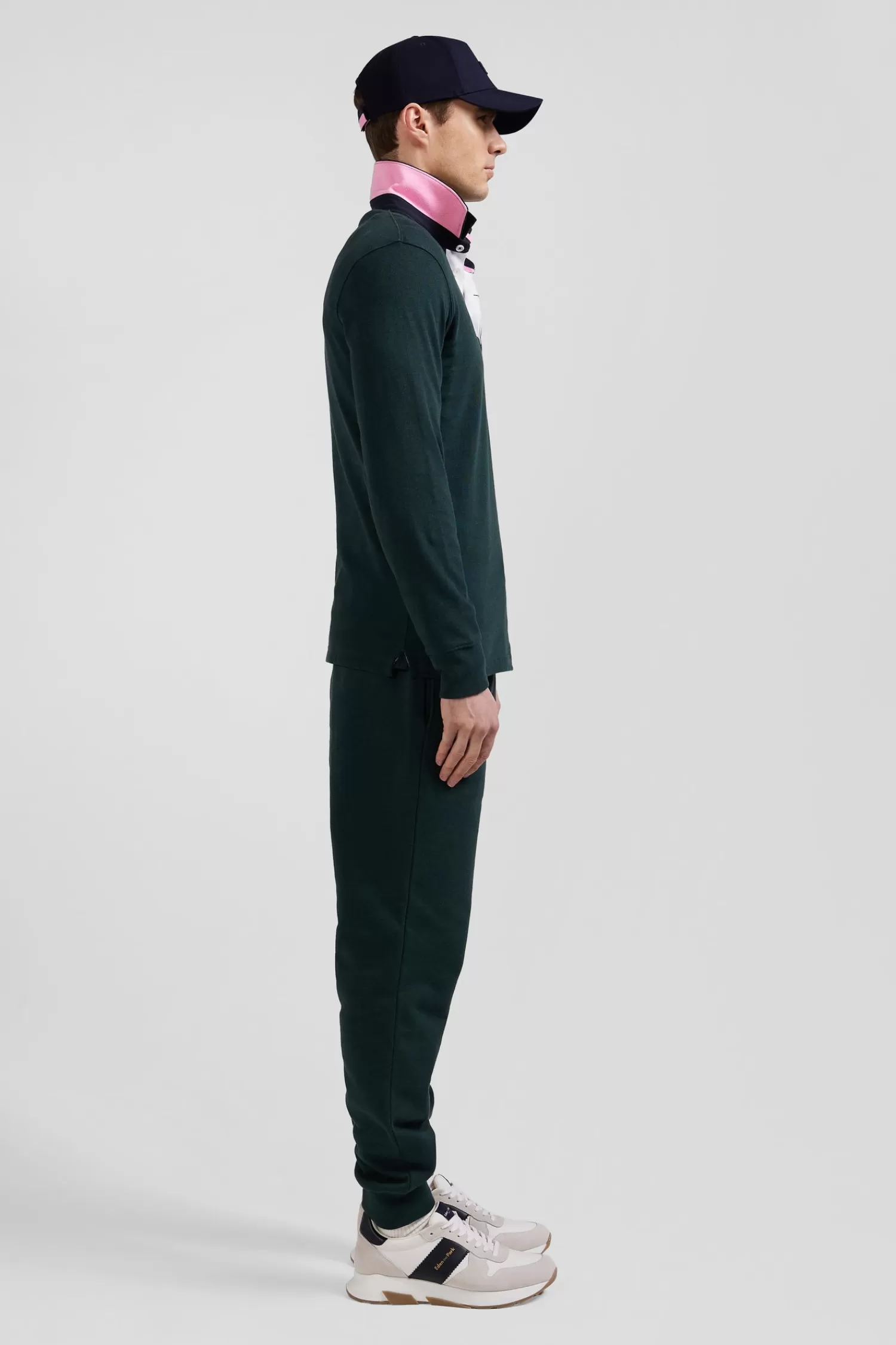 Eden Park Regular green long-sleeved cotton rugby shirt with bow tie details< Rugby Shirts