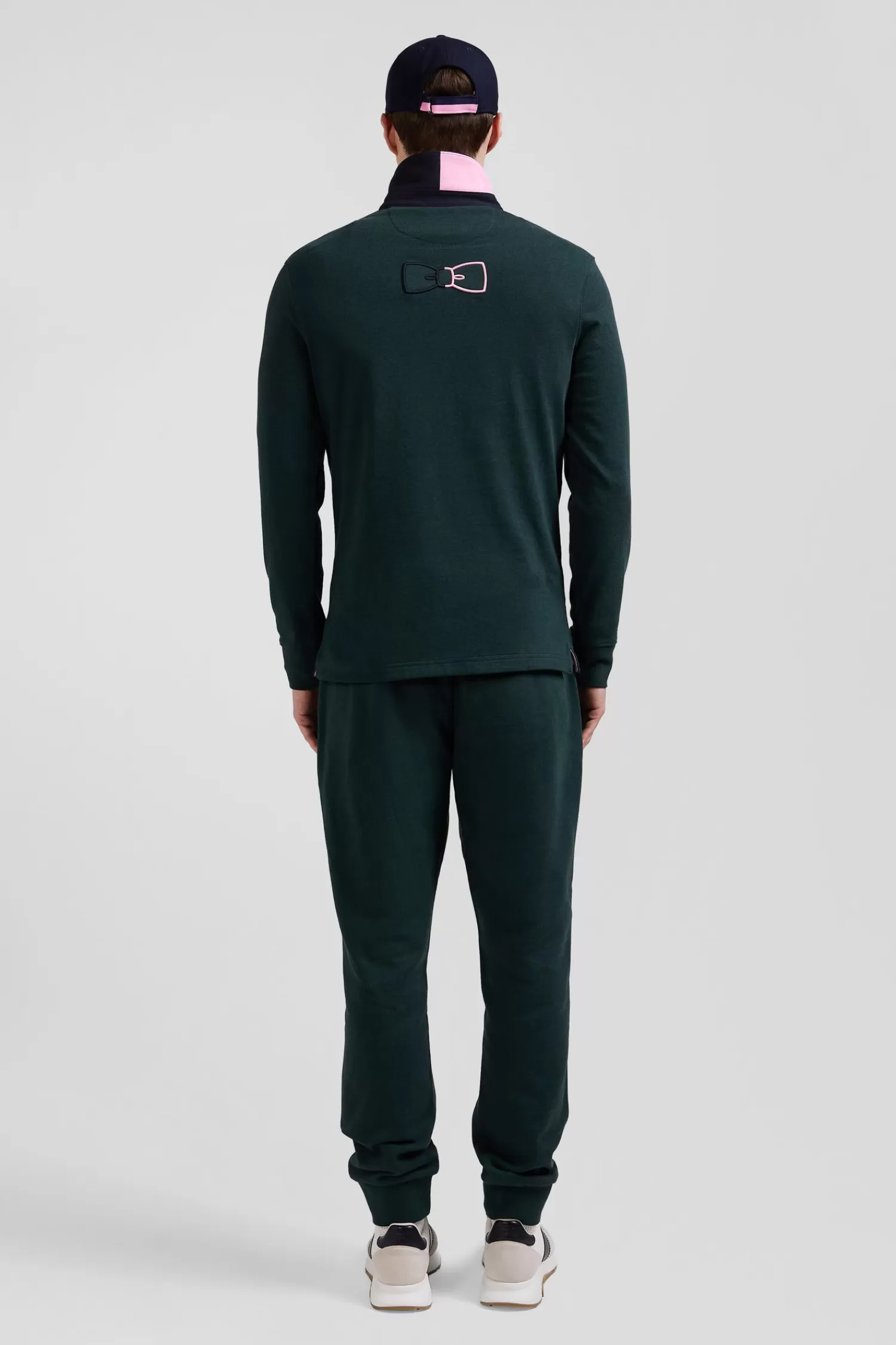 Eden Park Regular green long-sleeved cotton rugby shirt with bow tie details< Rugby Shirts
