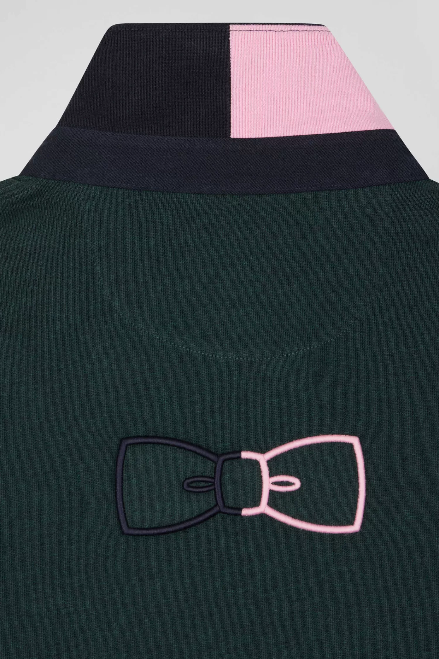 Eden Park Regular green long-sleeved cotton rugby shirt with bow tie details< Rugby Shirts