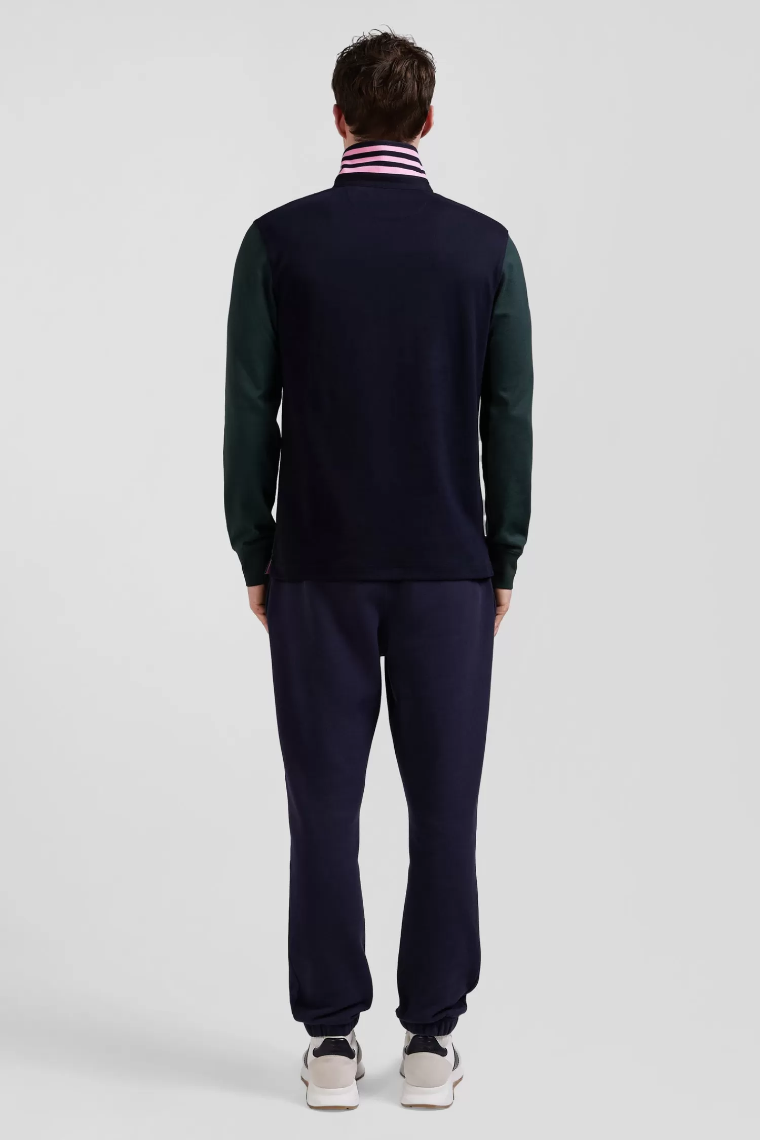 Eden Park Regular green long-sleeved cotton rugby shirt with sleeve N°10 embroidery< Rugby Shirts