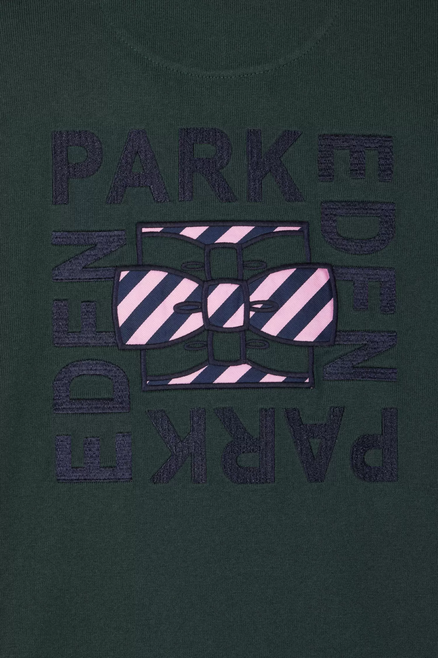 Eden Park Regular green long-sleeved cotton rugby shirt with tie fabric patchwork< Rugby Shirts
