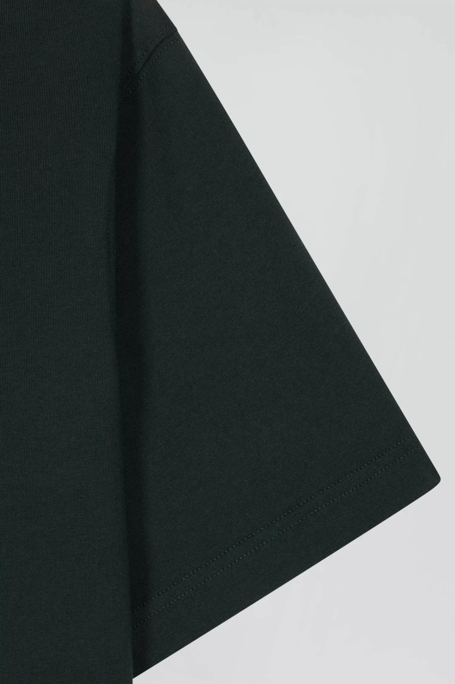 Eden Park Regular green short-sleeved cotton T-shirt with tie patchwork emblem< T-shirts