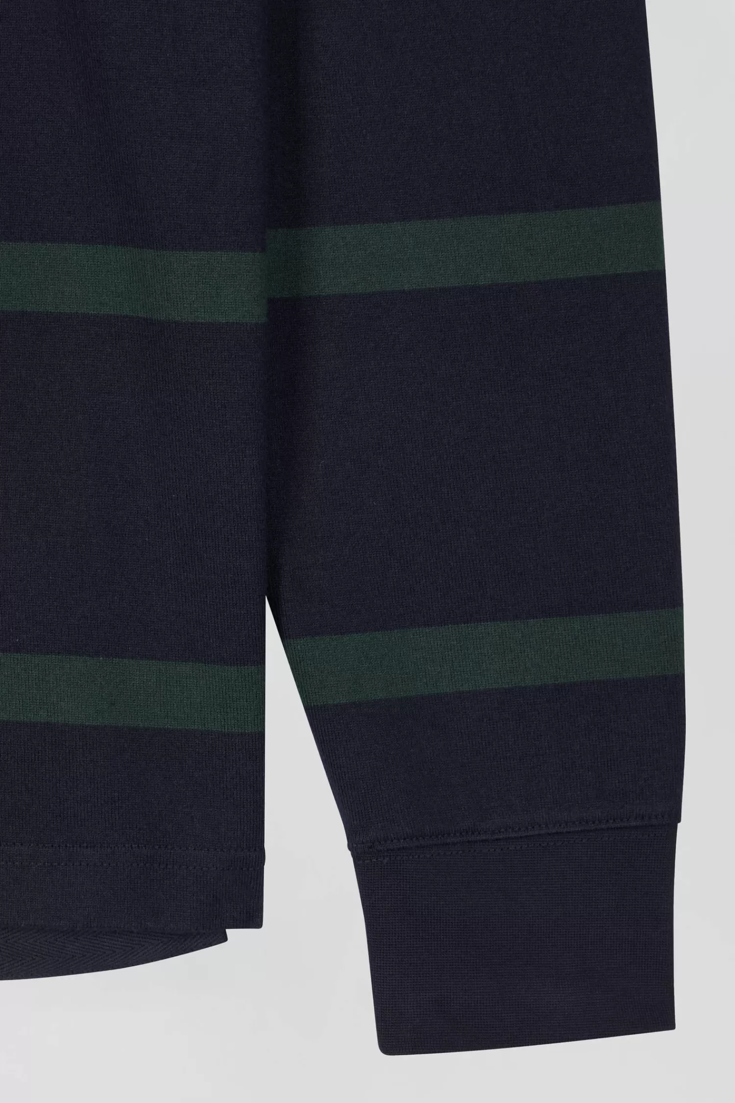 Eden Park Regular green striped long-sleeved cotton rugby shirt with back embroidery< Rugby Shirts