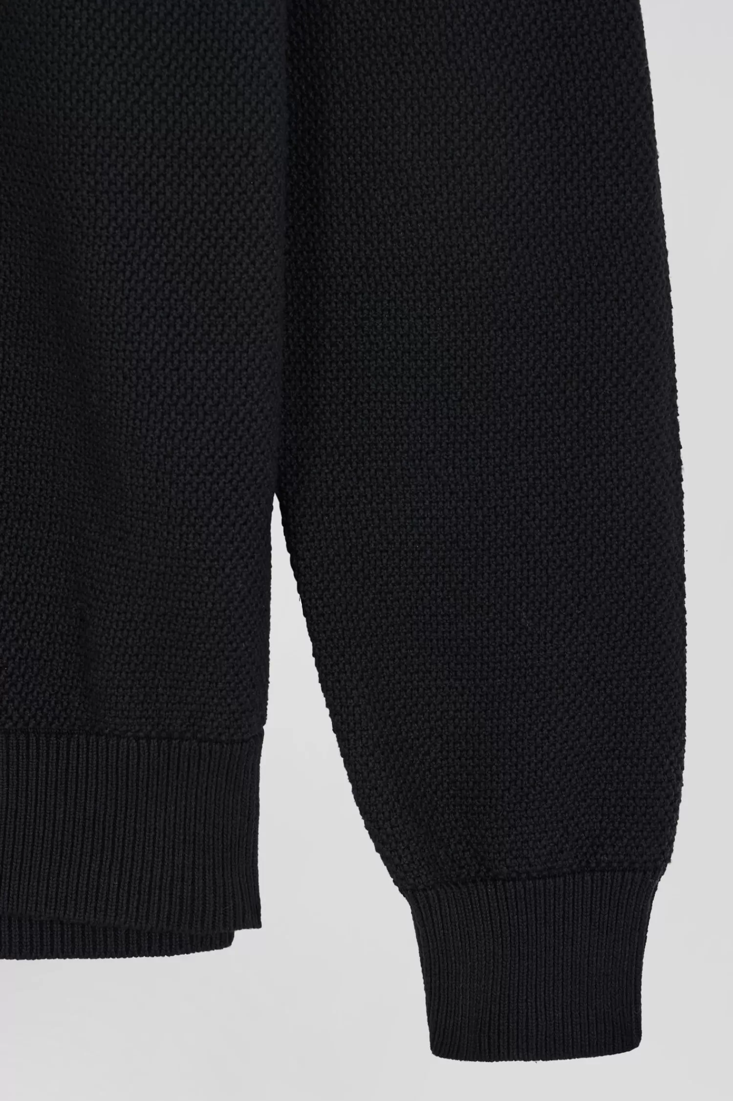Eden Park Regular grey and white cotton crew neck jumper with knit patterns< Sweaters